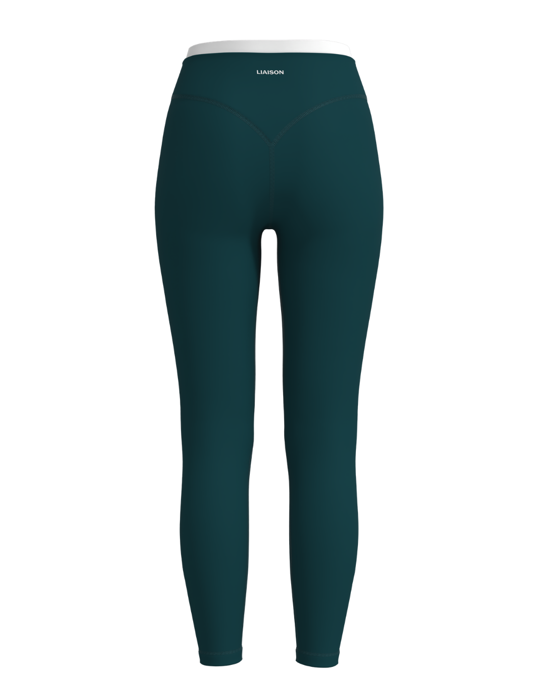Layered Sculpt Pant (text logo) - Deep Teal & White