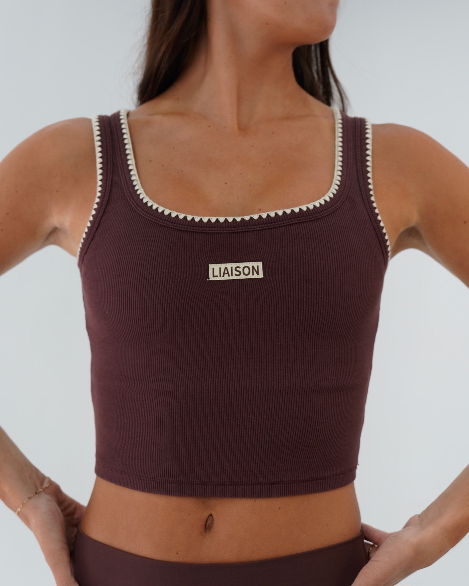 Signature Cotton Patch Tank - Mocha Brown & Daylight