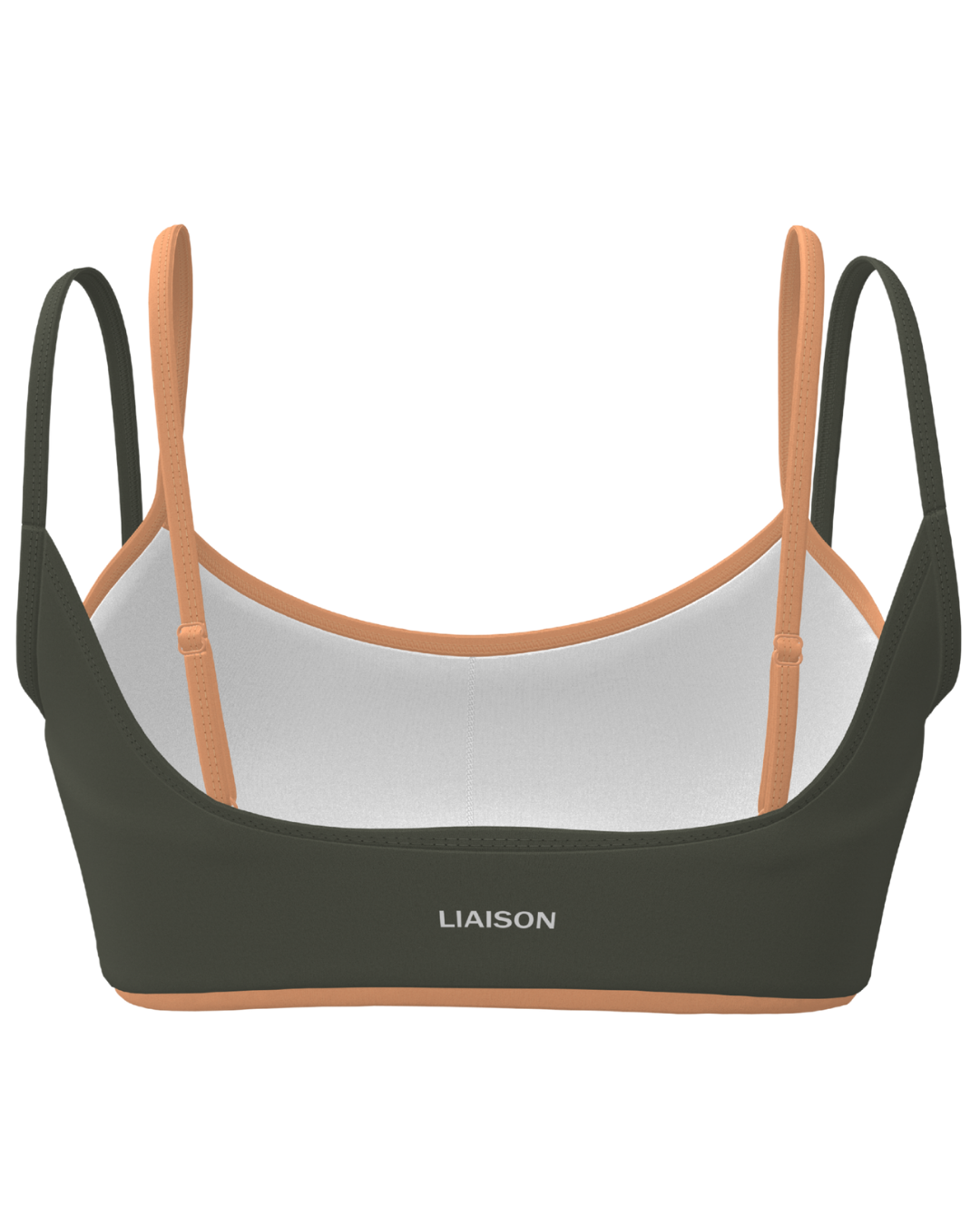 Double Layer Scoop Bra - Palm & Apricot