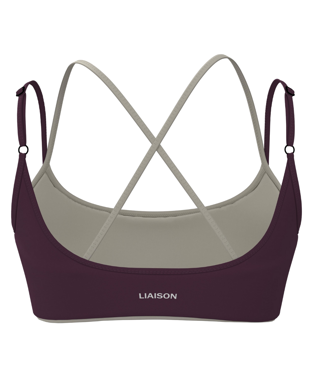 Layered Cross Back Bra - Merlot & Sand