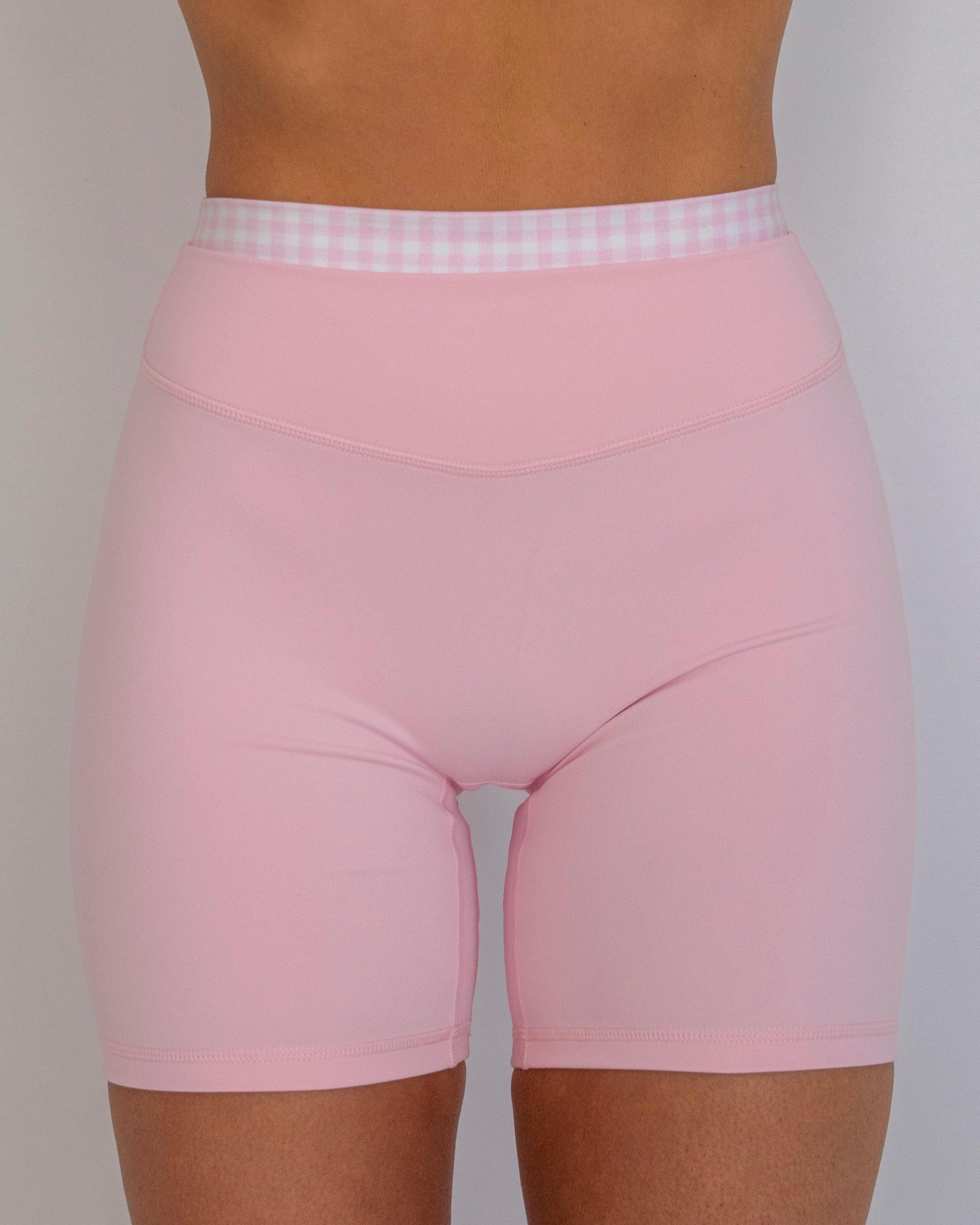Layered Sculpt Short - Soft Pink & Gingham