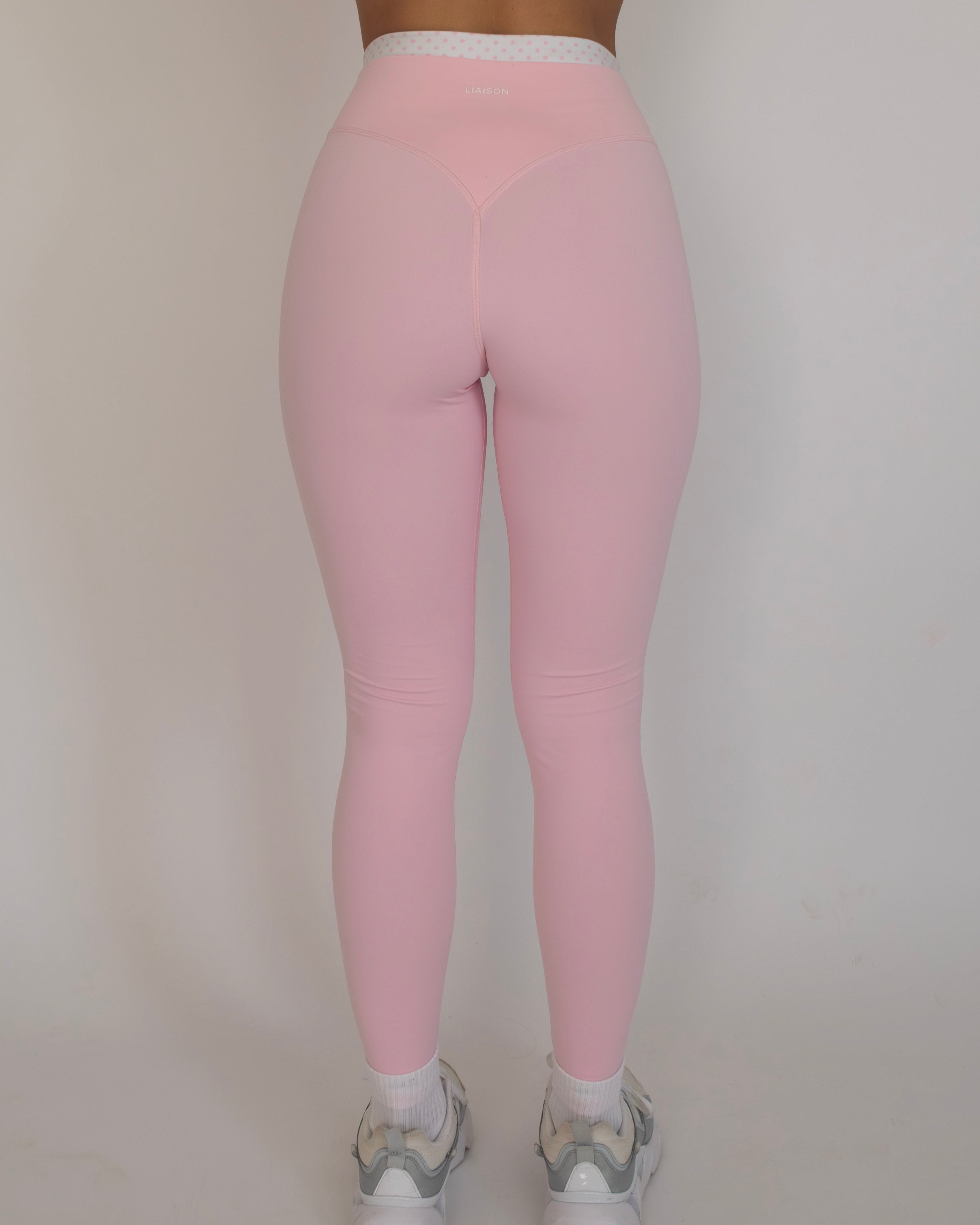 Layered Sculpt Pant - Soft Pink & White Polka Dots