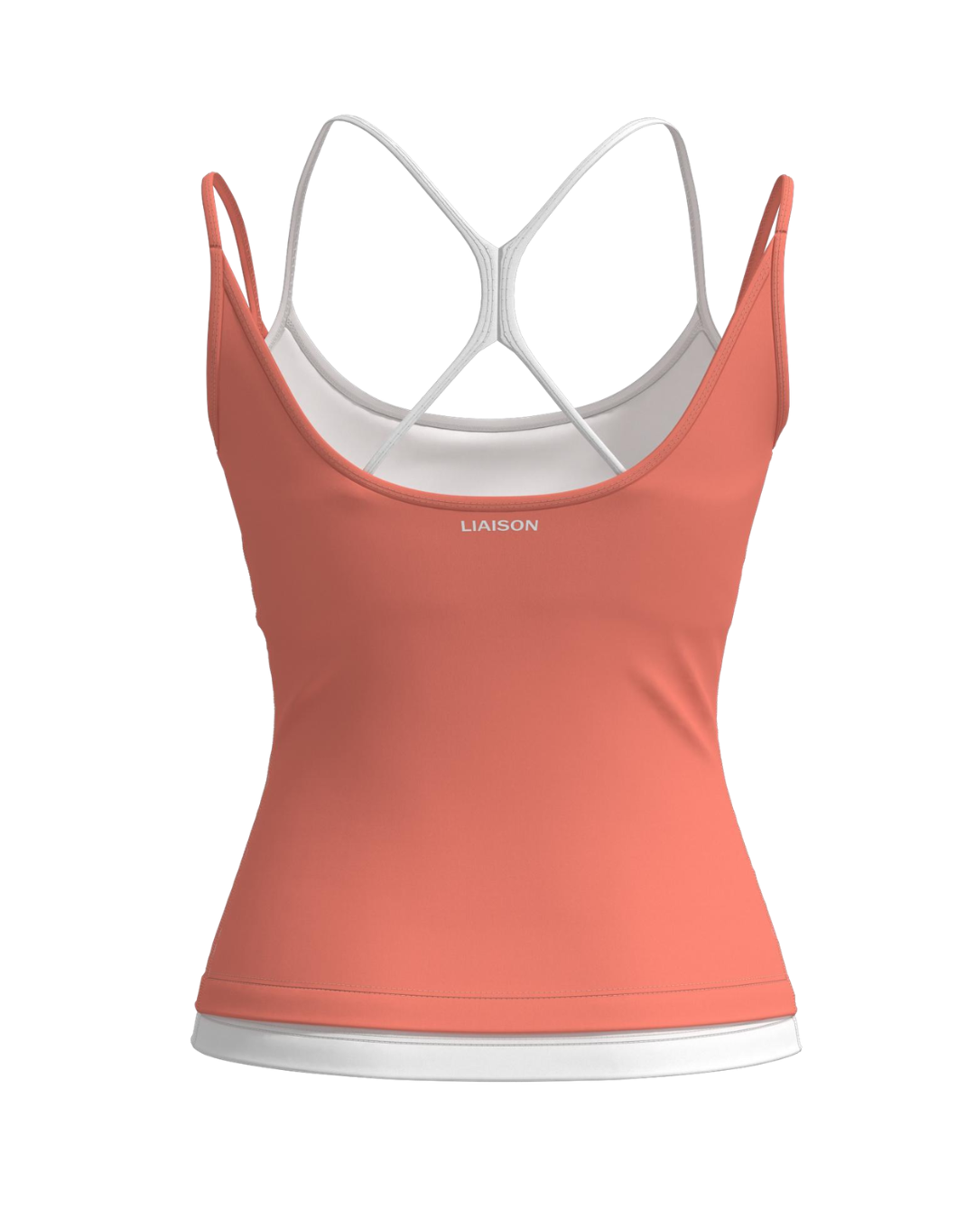 Double Layer Sporty Tank - Guava & White
