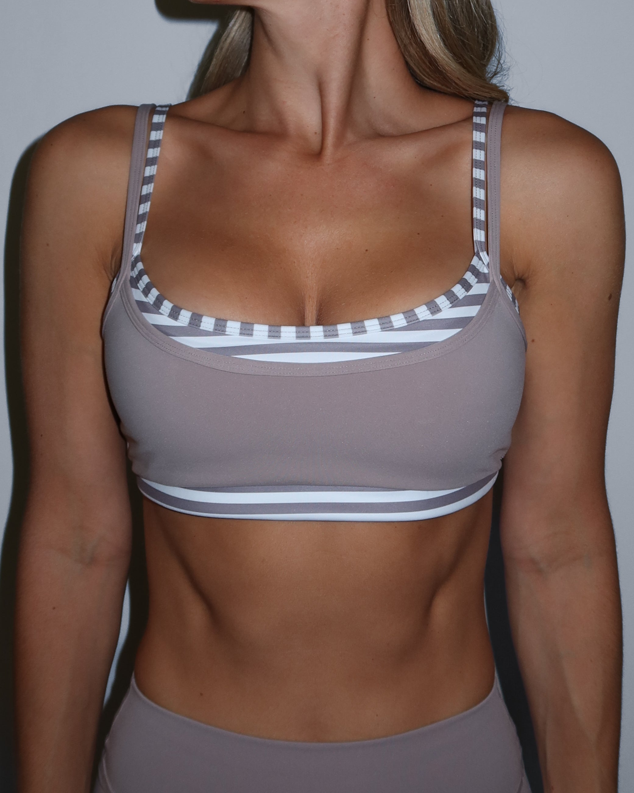 Double Layer Scoop Bra - Truffle & Stripes