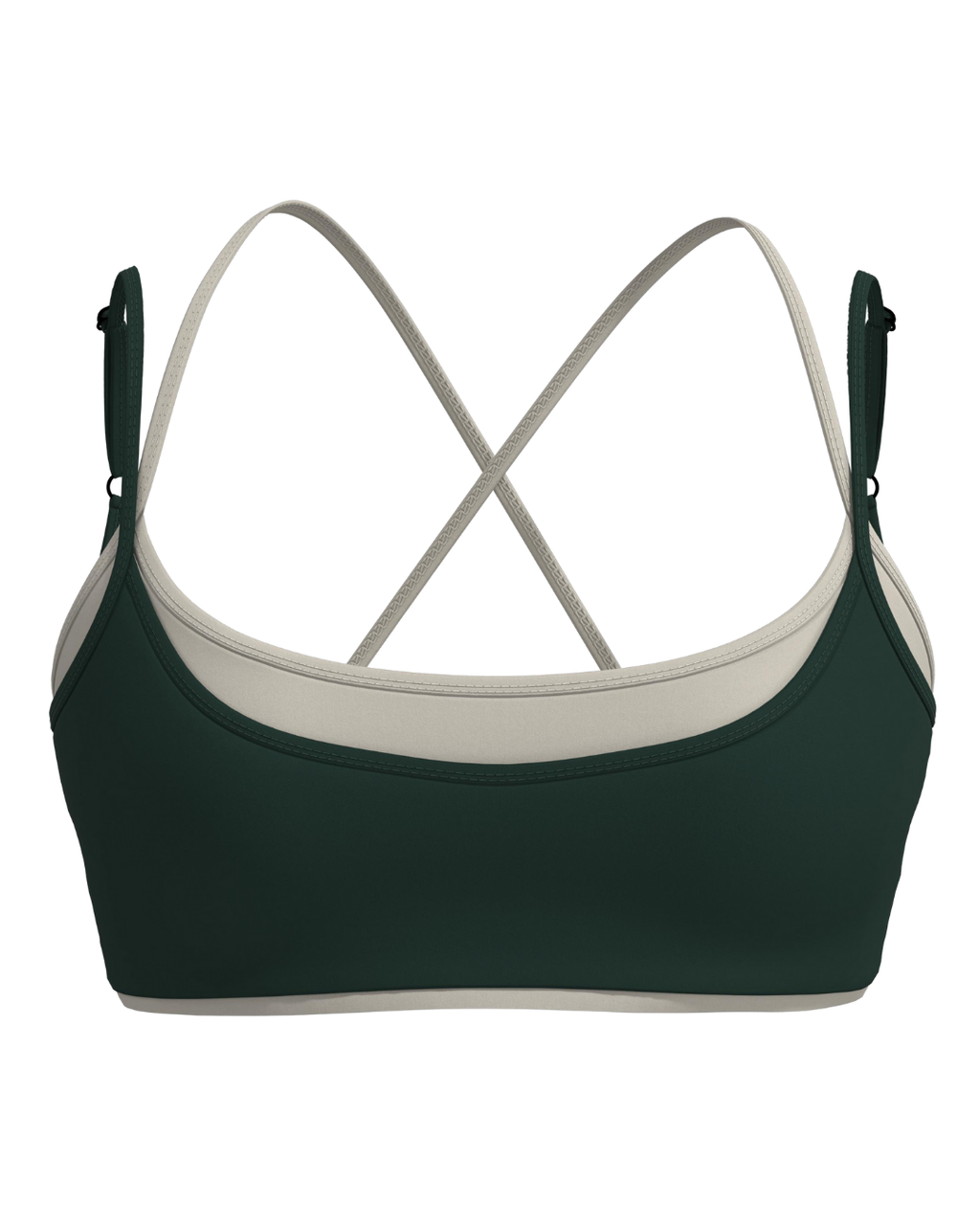Layered Cross Back Bra - Pine & Sand