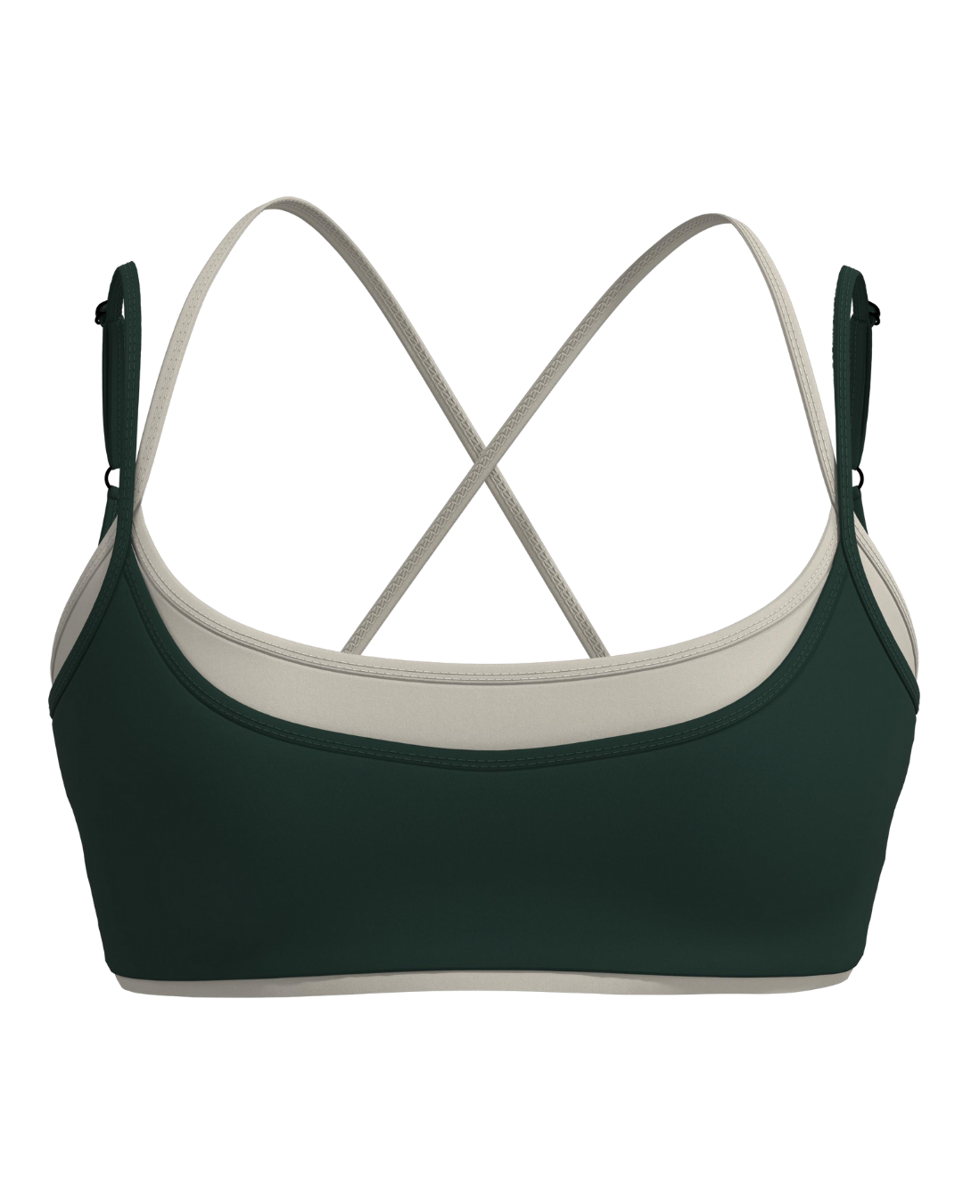 Layered Cross Back Bra - Pine & Sand
