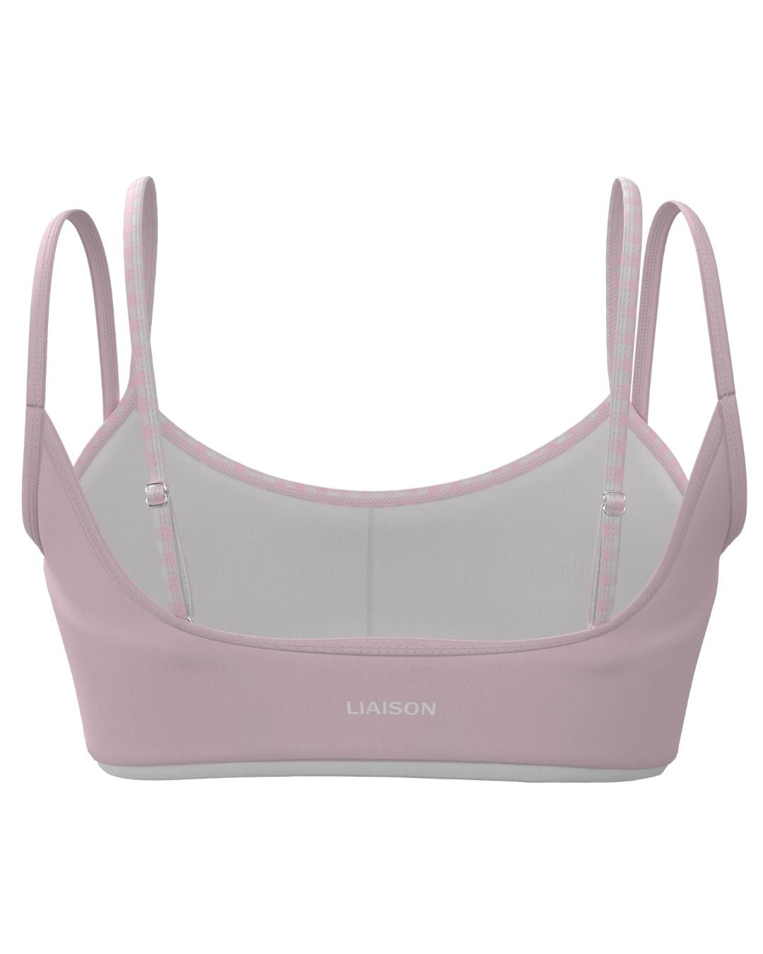 Double Layer Scoop Bra - Soft Pink & Gingham