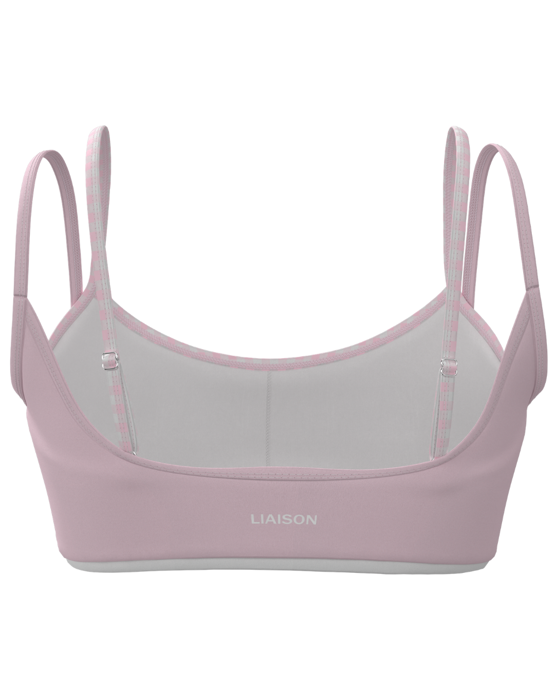 Double Layer Scoop Bra - Soft Pink & Gingham