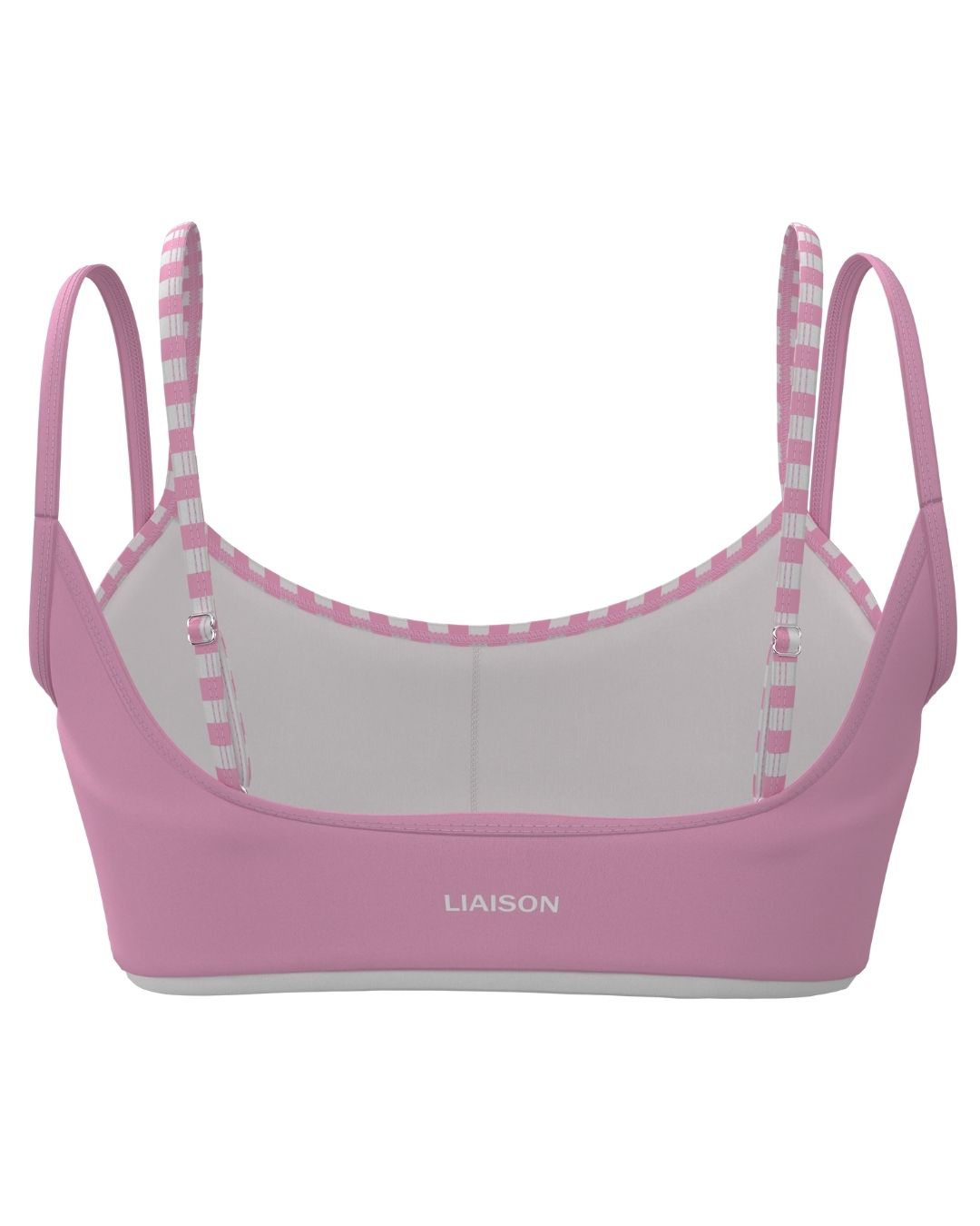 Double Layer Scoop Bra - Petal Pink & Stripes