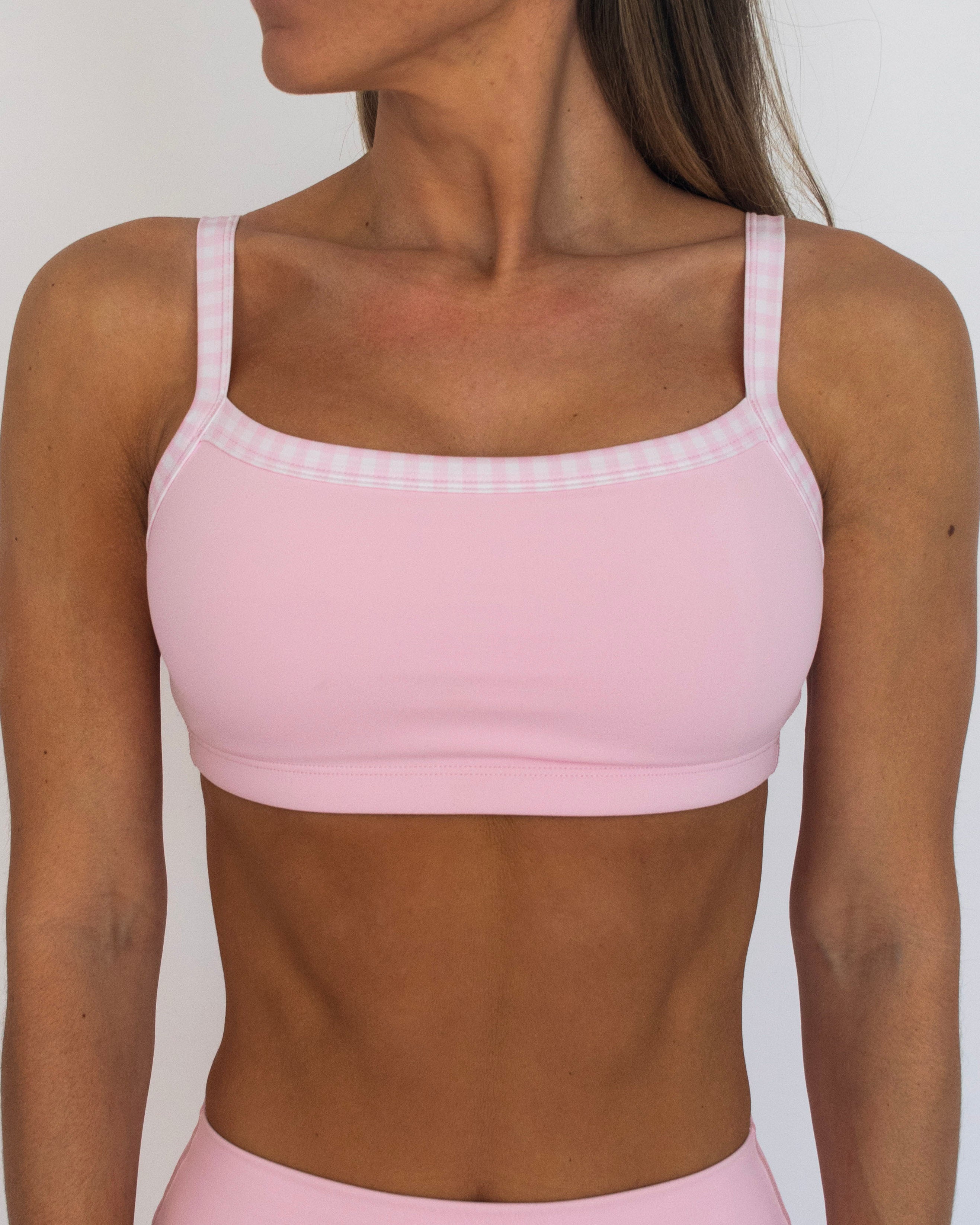 Basic Contrast Bra - Soft Pink & Gingham