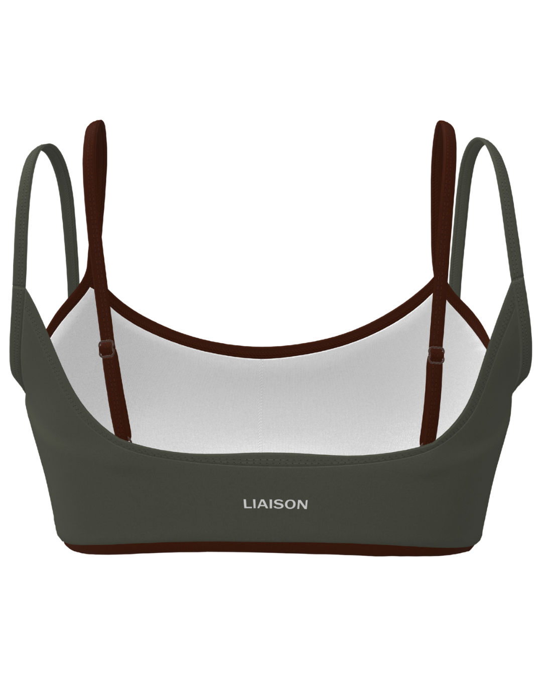 Double Layer Scoop Bra - Palm & Mocha Brown