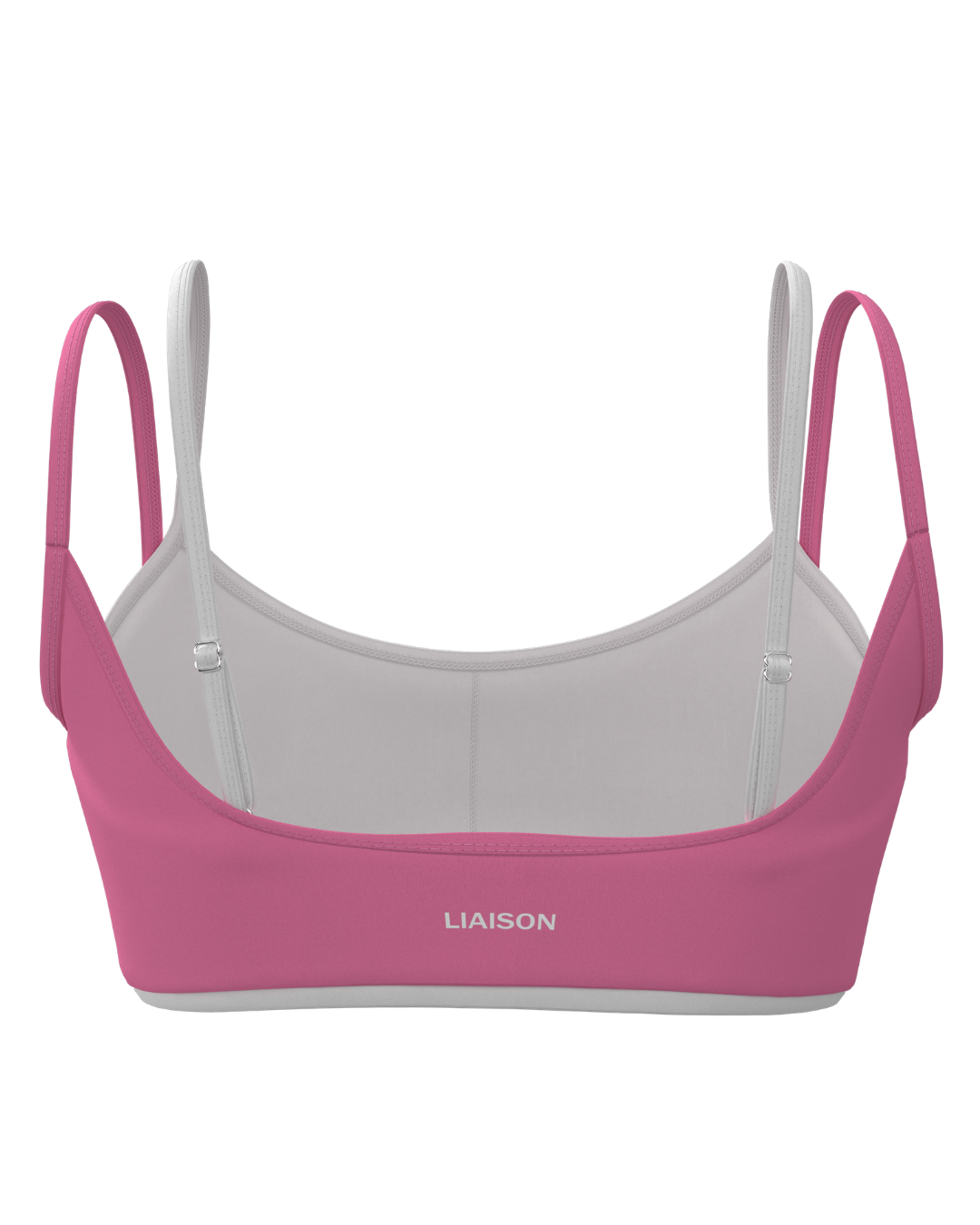 Double Layer Scoop Bra - Passion Pink & White