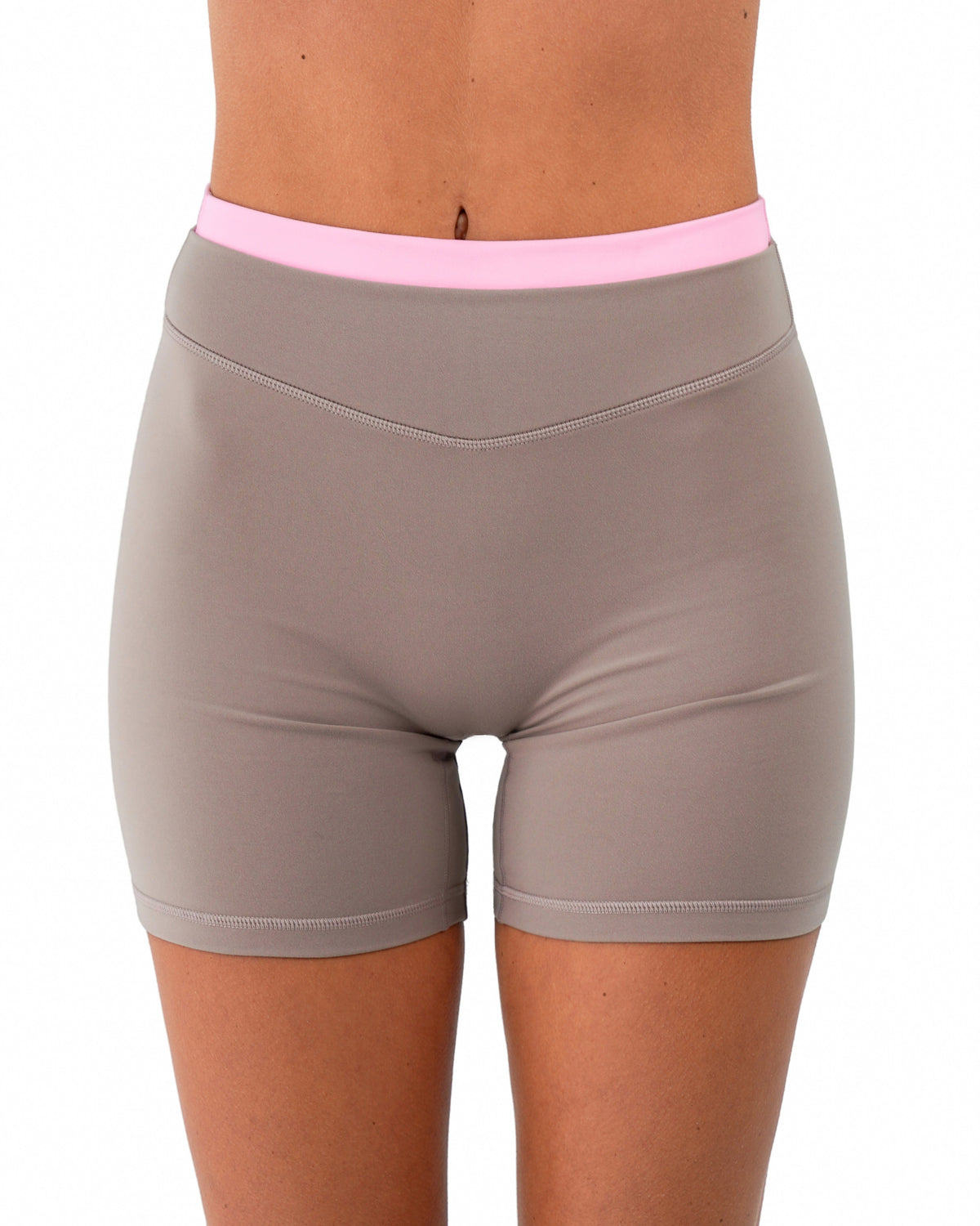 Layered Sculpt Short V2 - Truffle & Soft Pink