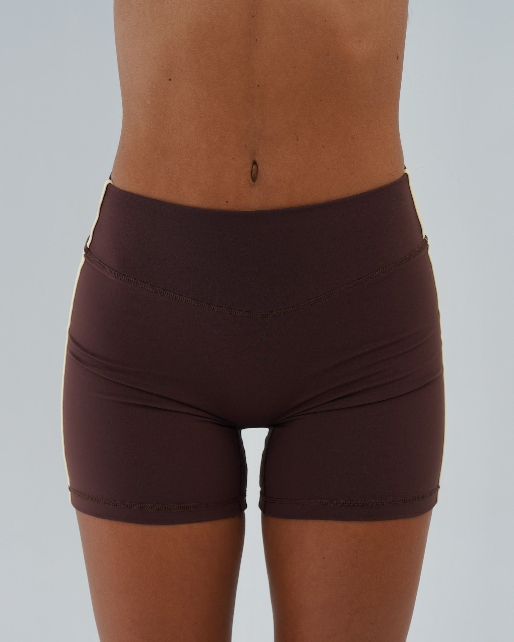 Single Stripe Bridge Short - Mocha Brown & Daylight
