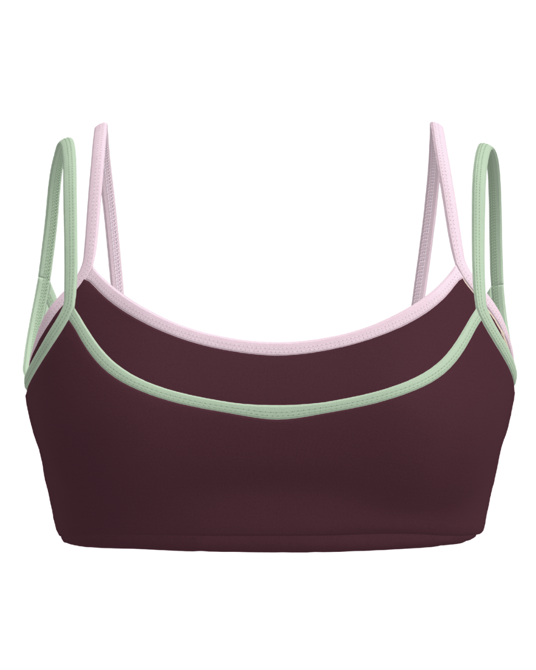 Multi-Color Double Layer Scoop Bra - Mojave