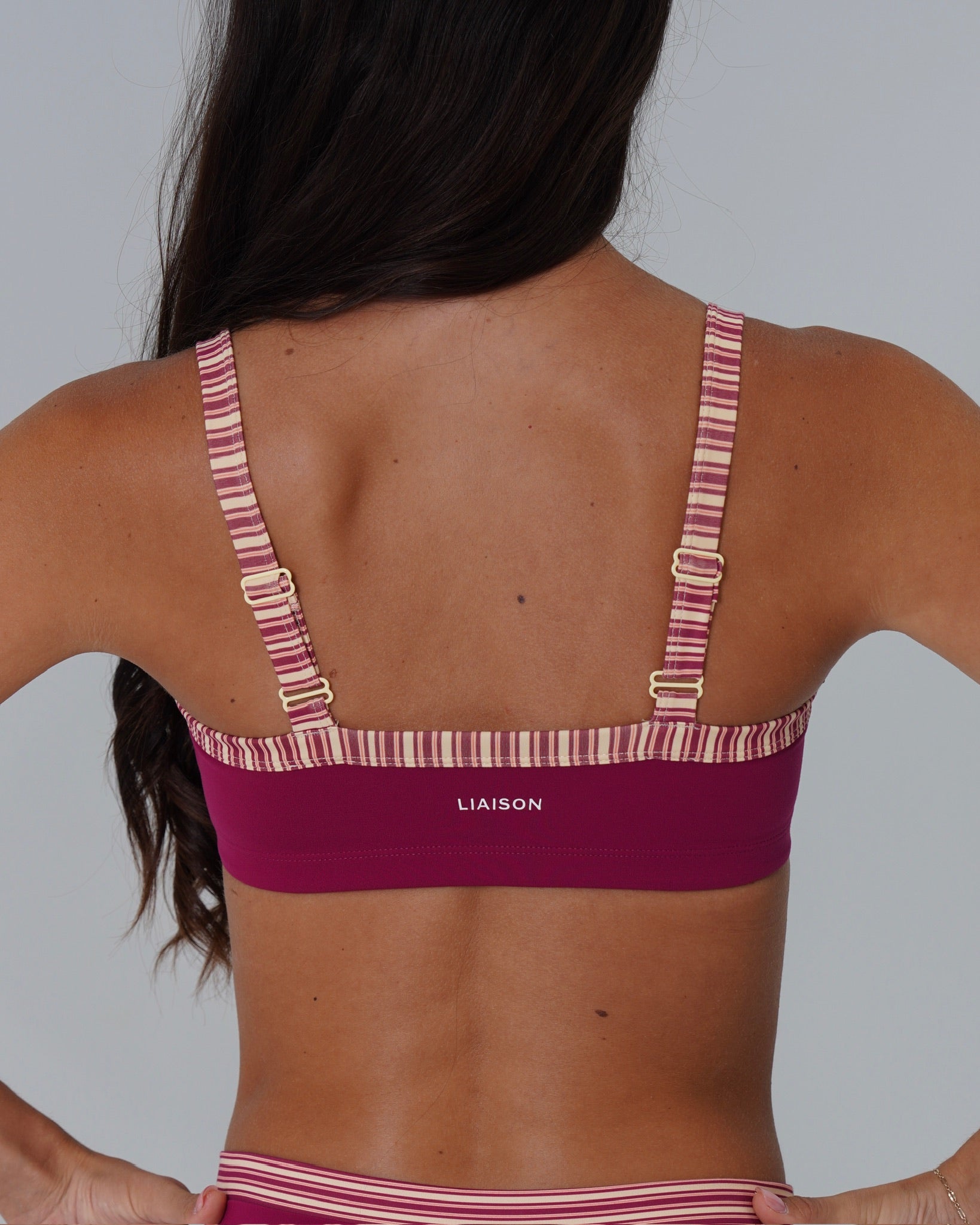 Basic Contrast Bra - Berry & Aftersun Stripes