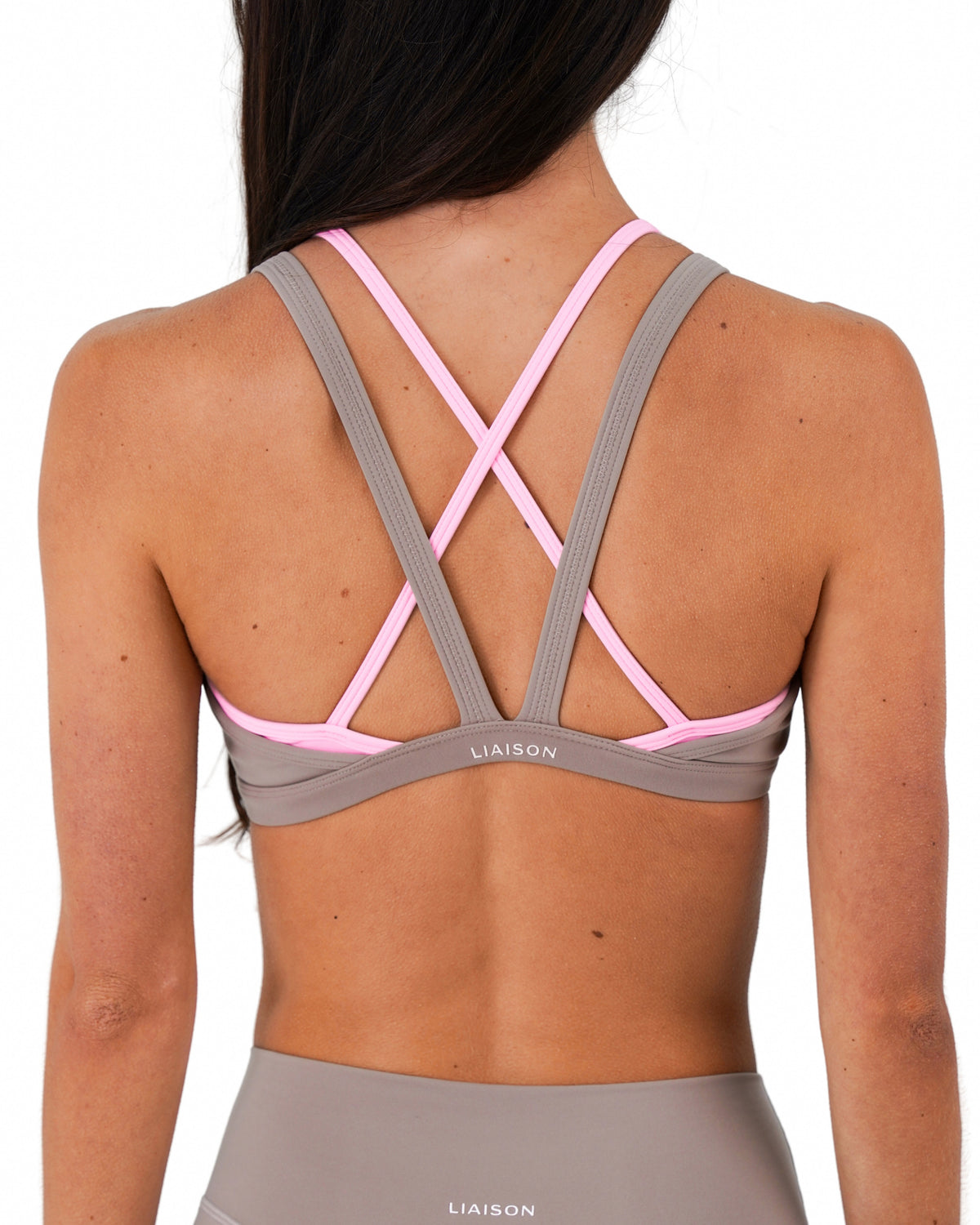 Double Layer Pulse Bra - Truffle & Soft Pink