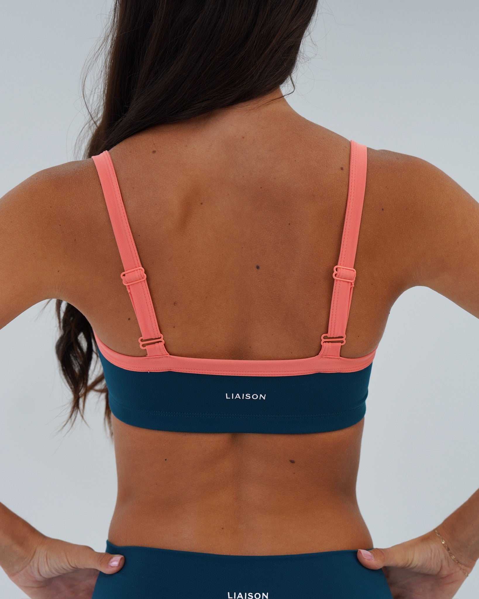Basic Contrast Bra - Deep Teal & Guava