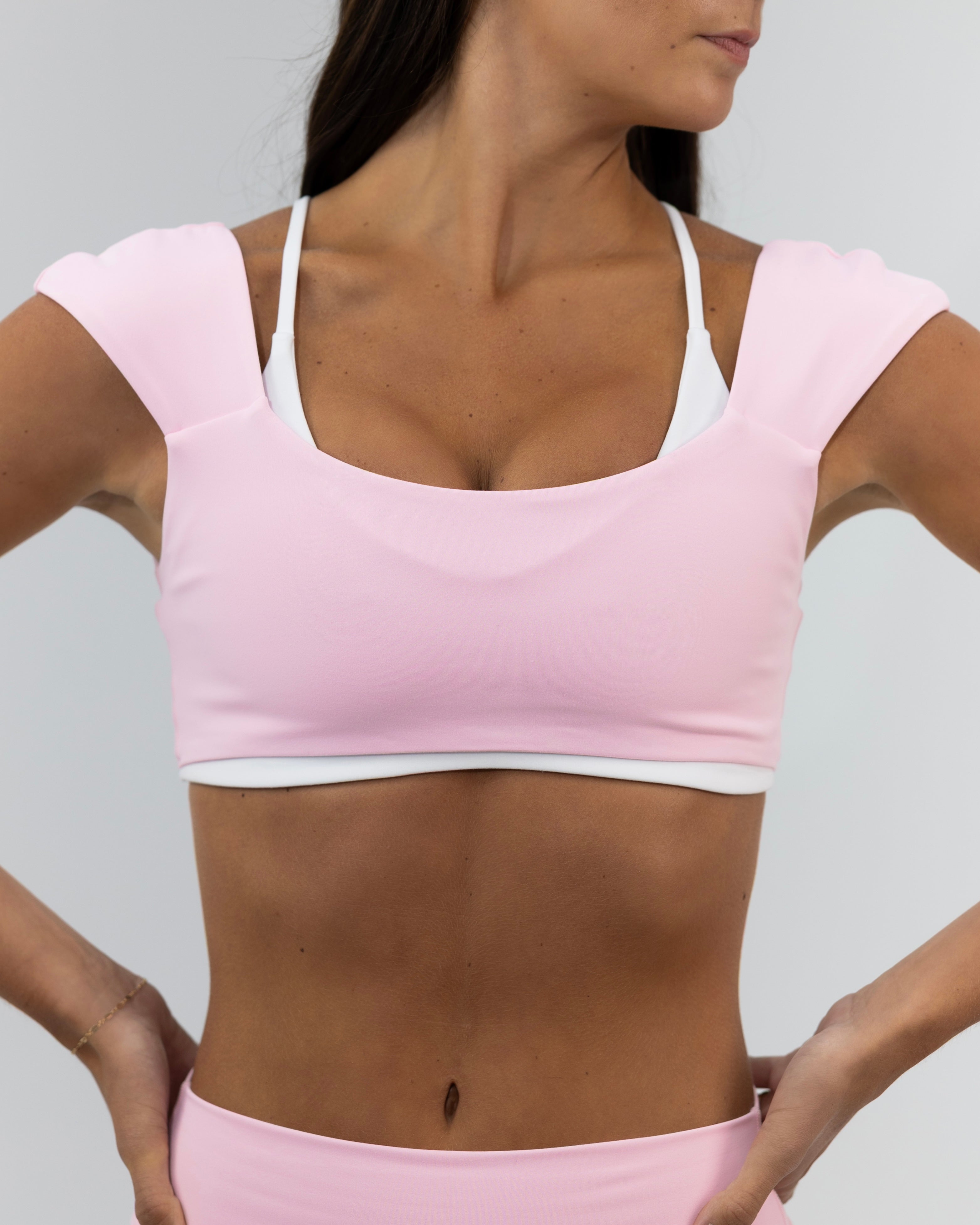 Double Layer Darling Bra - Soft Pink & White