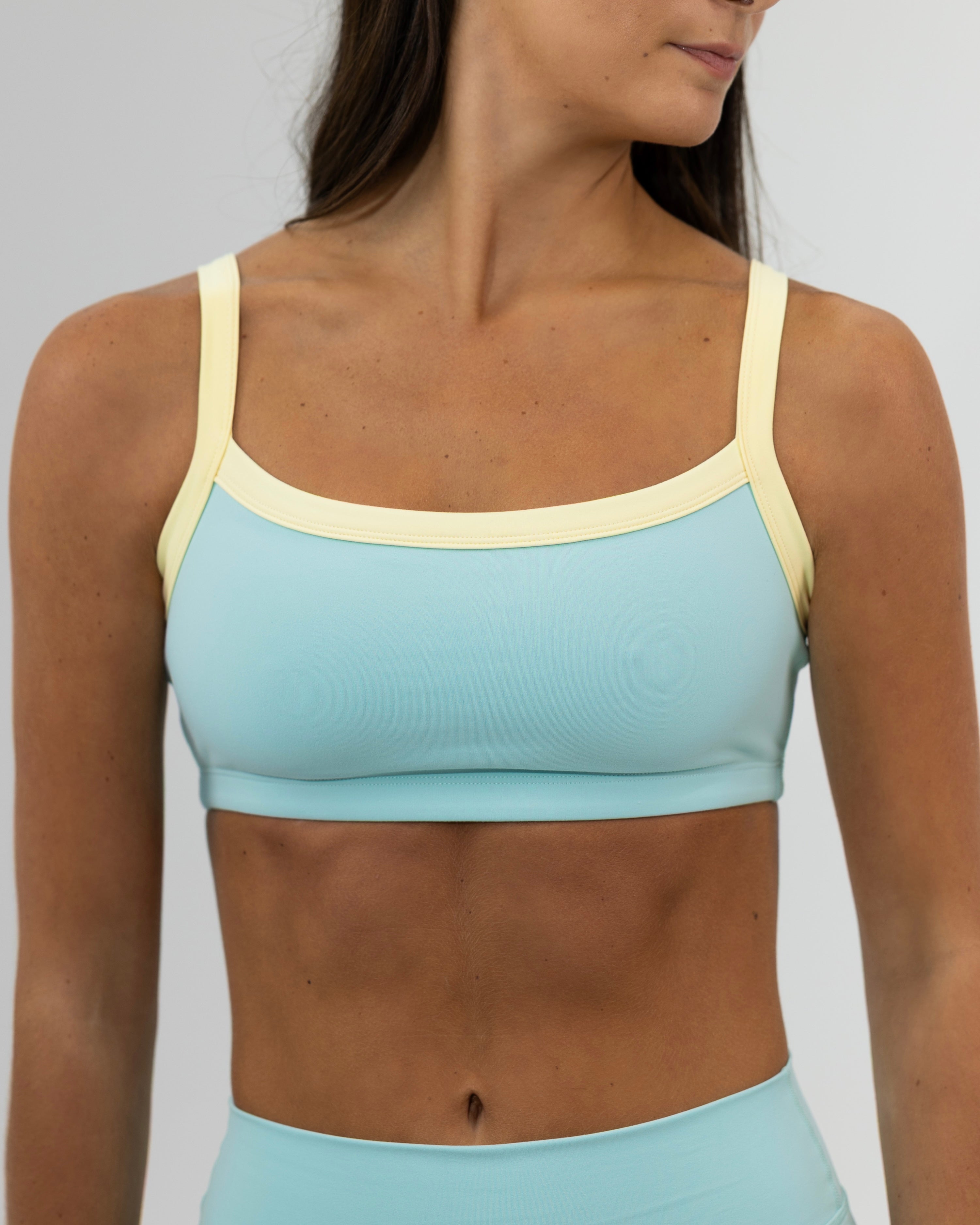Basic Contrast Bra - Aqua & Daylight