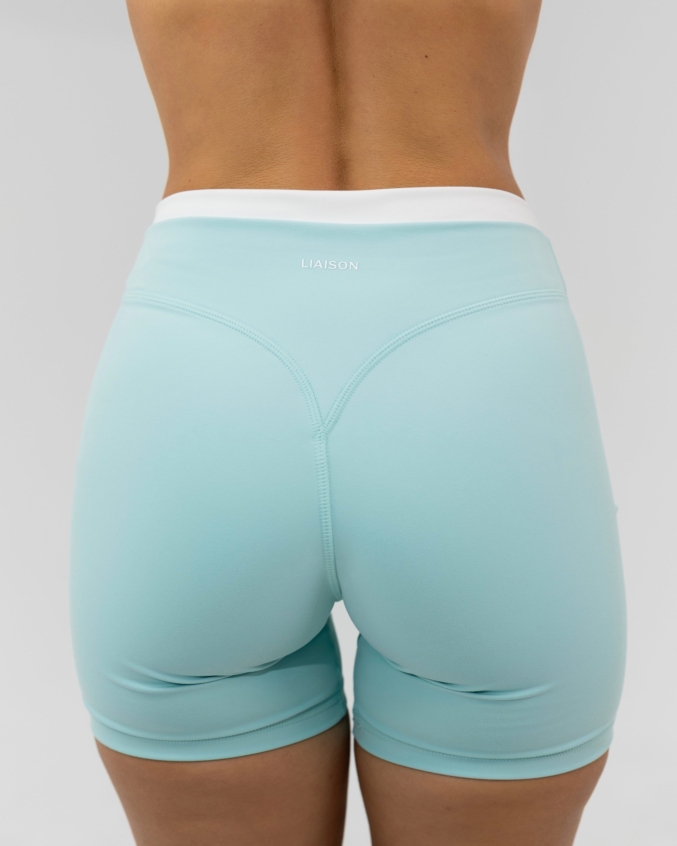 Layered Sculpt Short V2 - Aqua & White