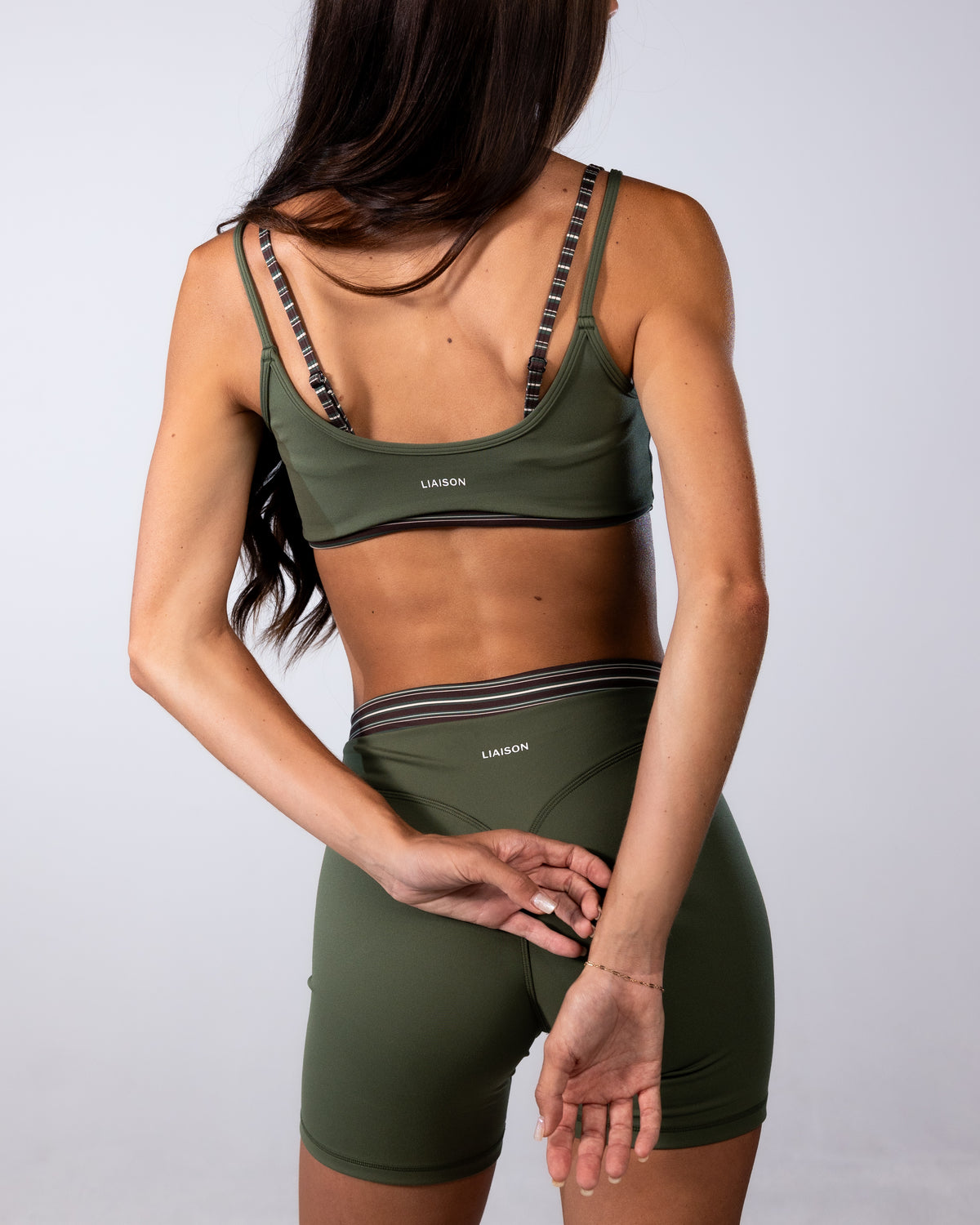 Double Layer Scoop Bra - Palm & Trailside Stripes