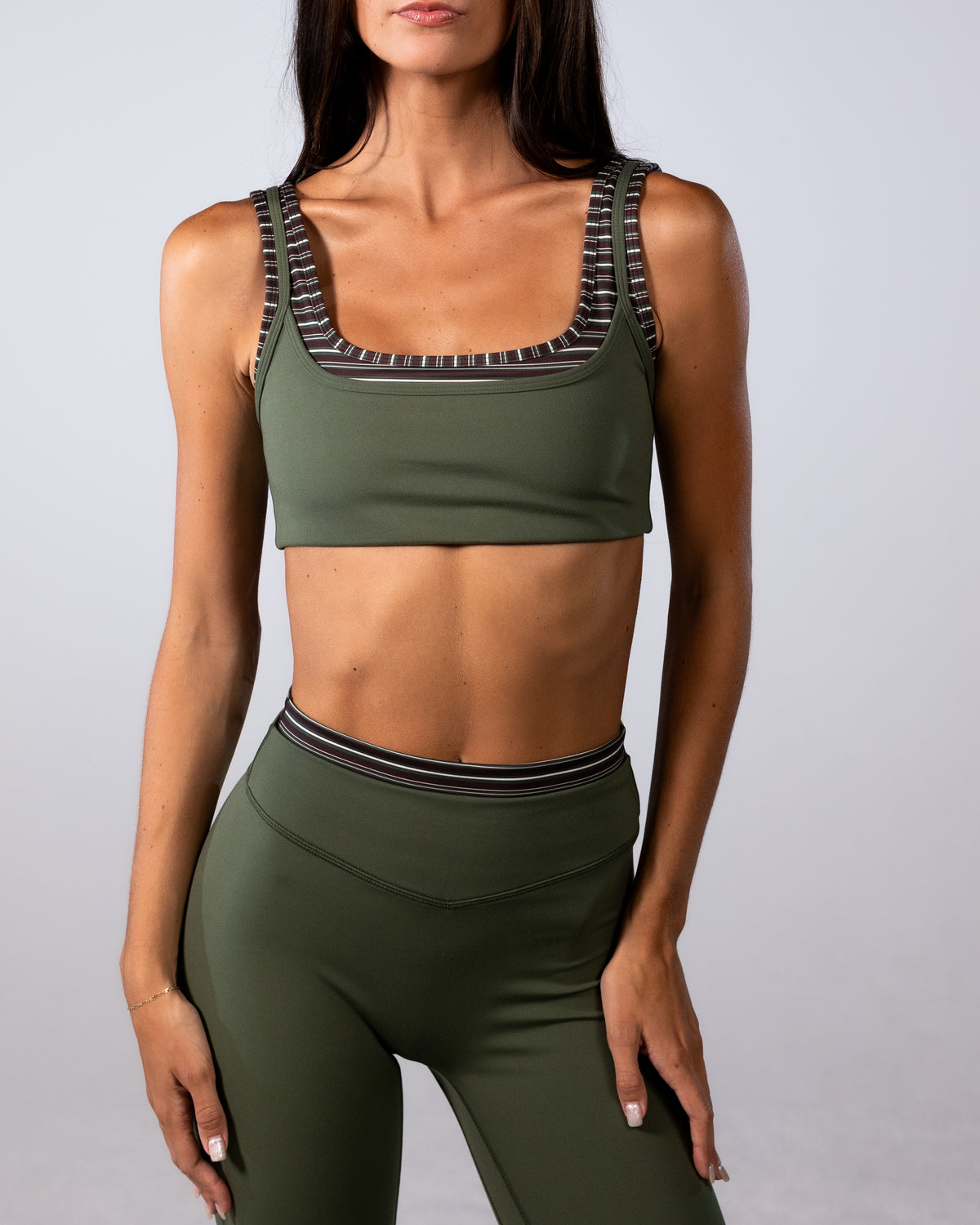 Double Layer Core Bra - Palm & Trailside Stripes