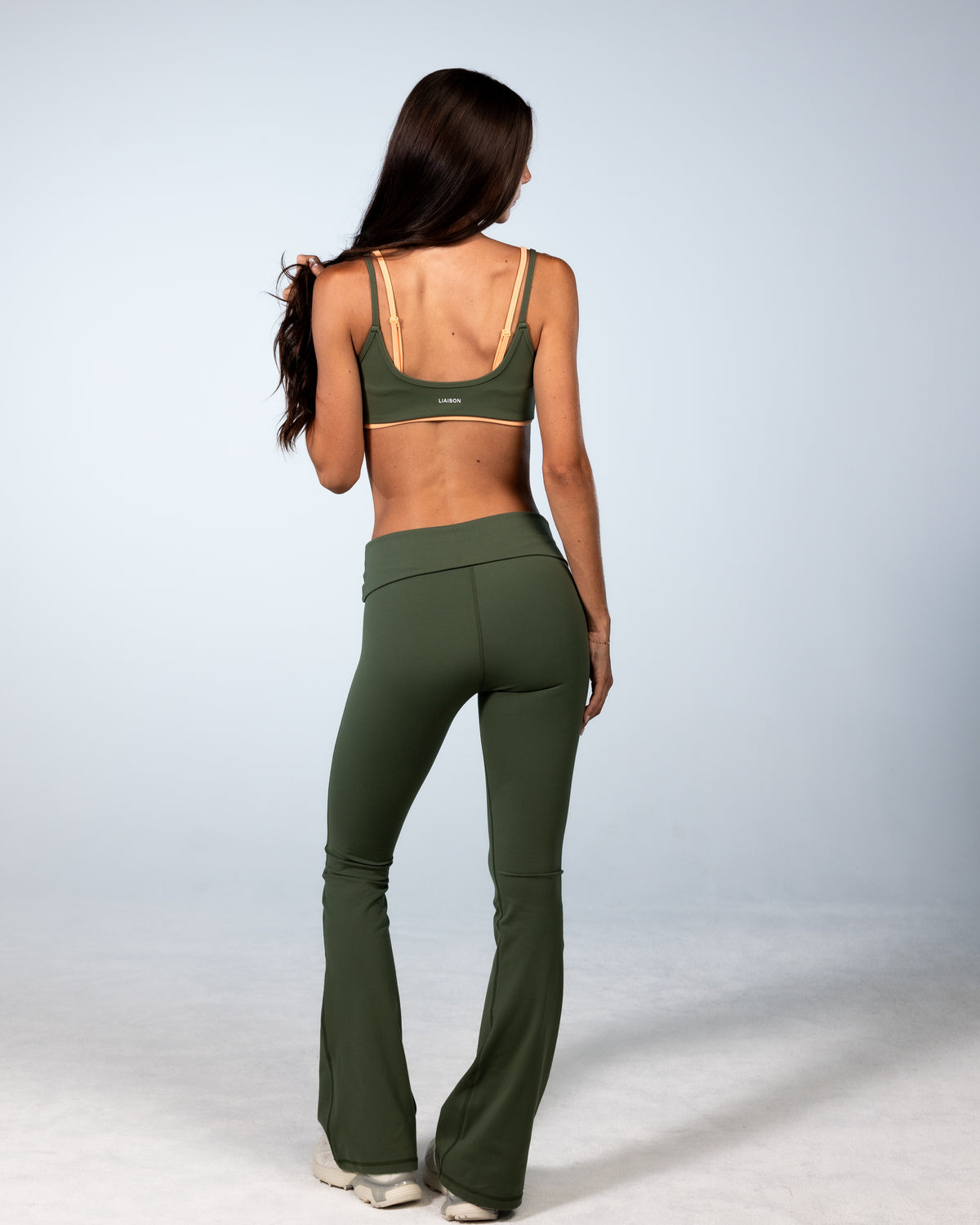 Foldover Flare Pant - Palm