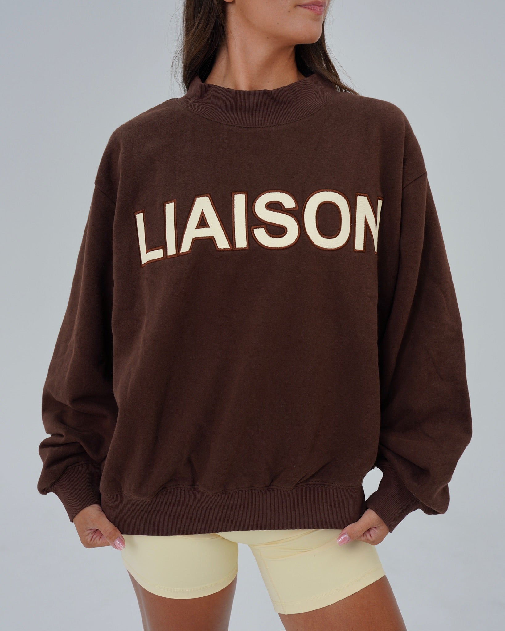 Classic Mock Neck - Mocha Brown & Daylight