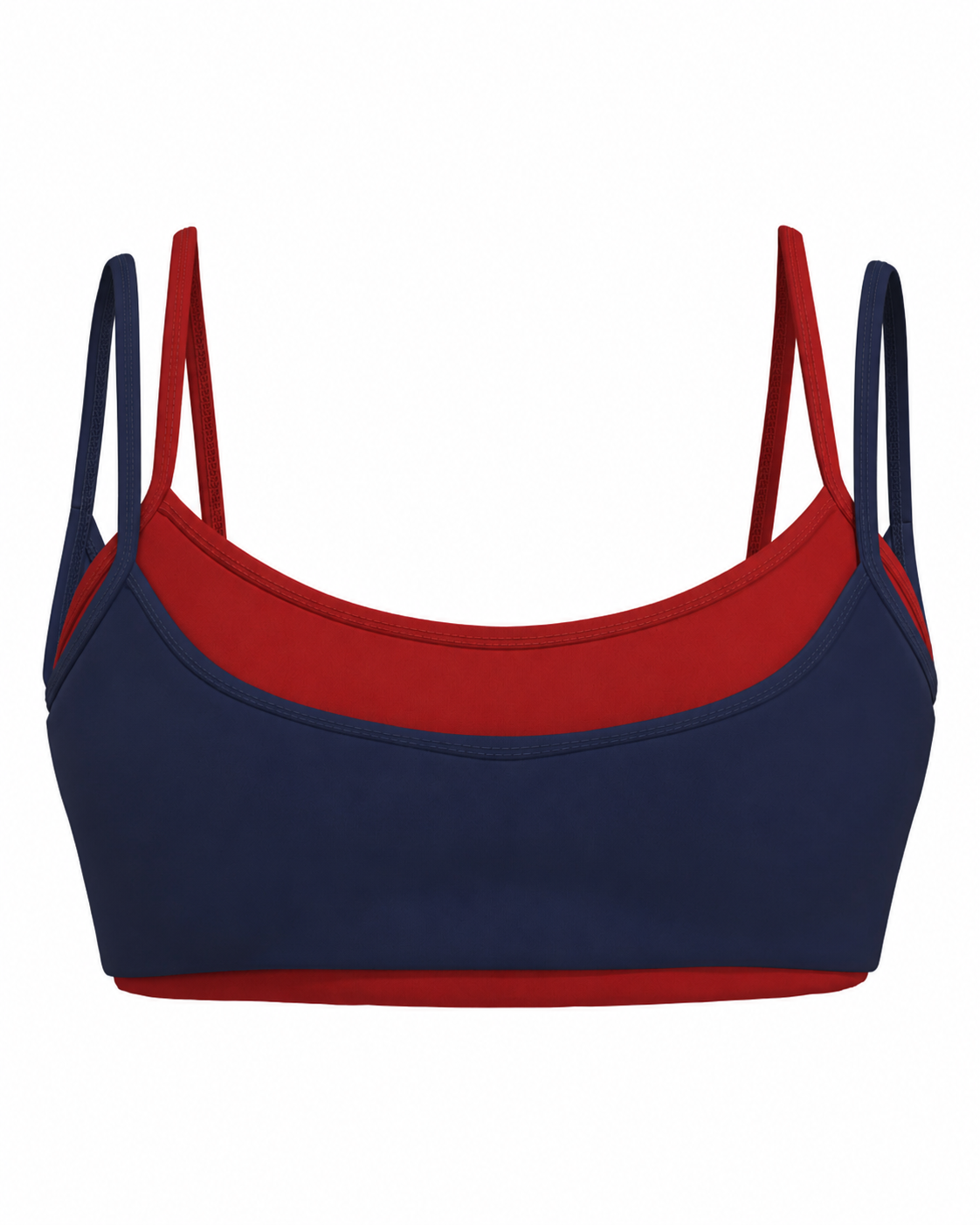 Double Layer Scoop Bra - Navy & Kiss