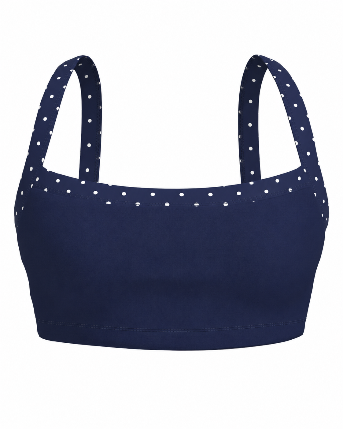 Basic Contrast Bra - Navy & White Polka Dots