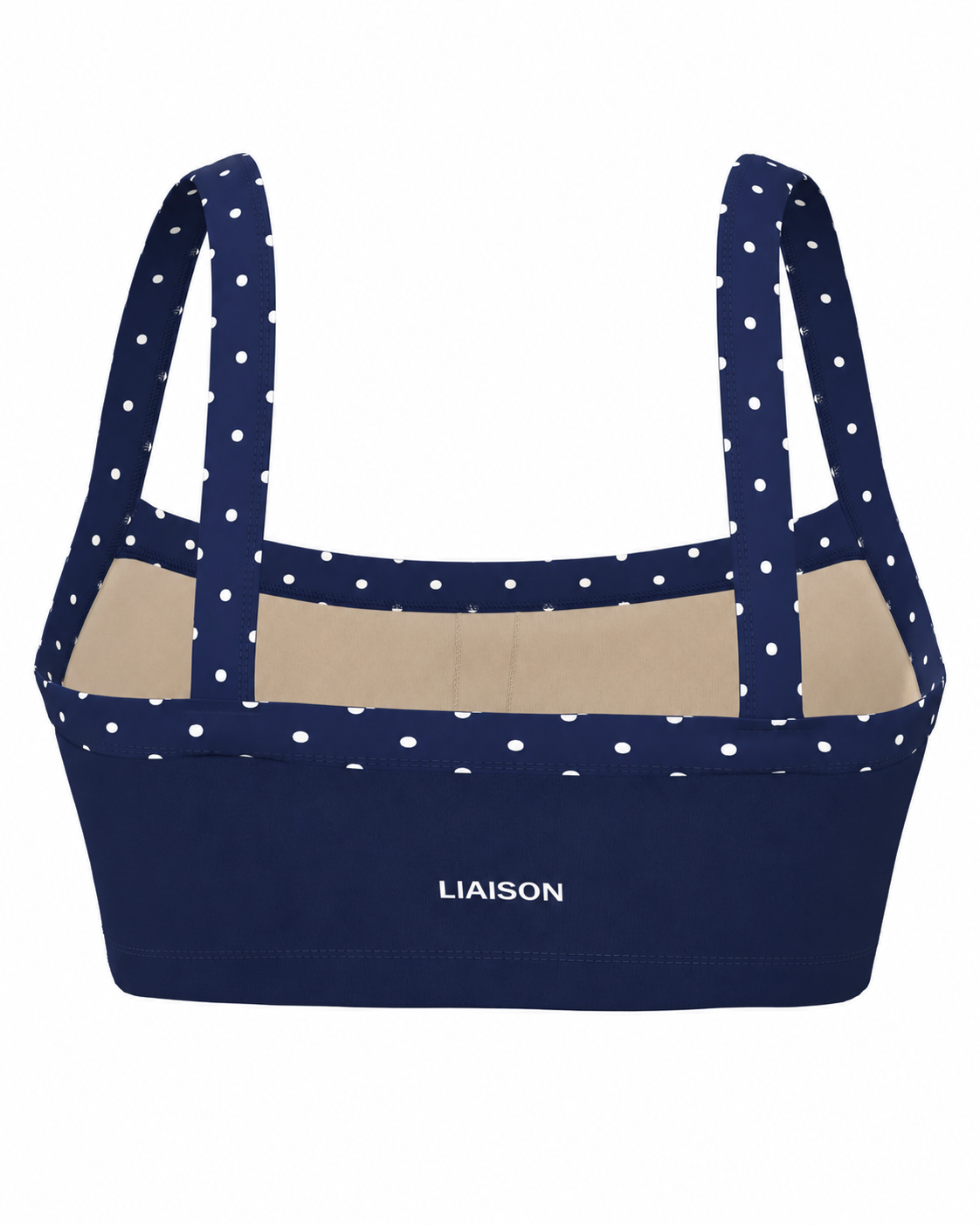 Basic Contrast Bra - Navy & White Polka Dots