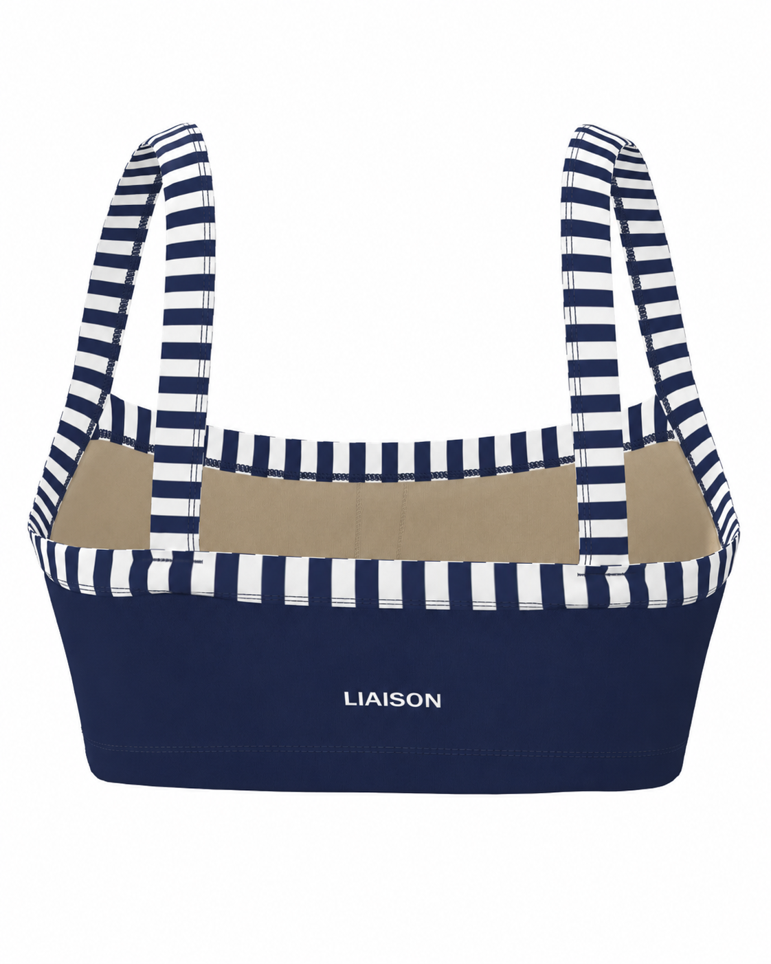 Basic Contrast Bra - Navy & Stripes