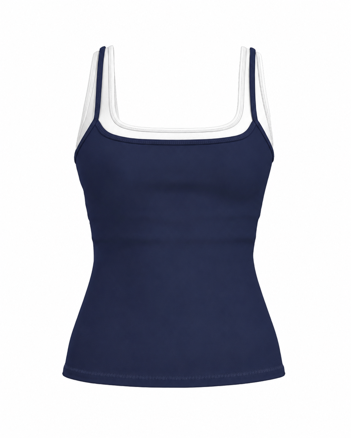 Double Layer Core Tank - Navy & White