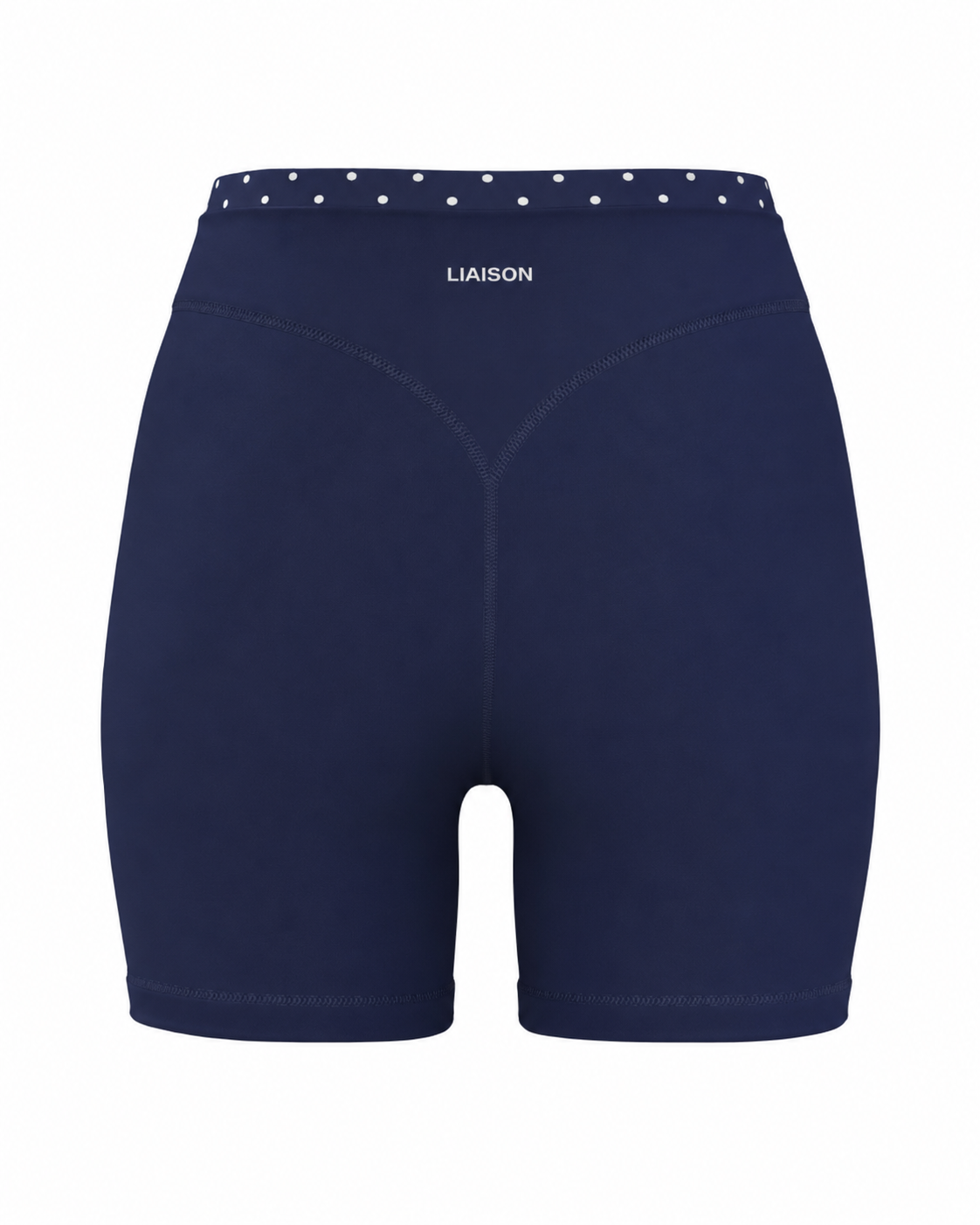 Layered Sculpt Short - Navy & White Polka Dots