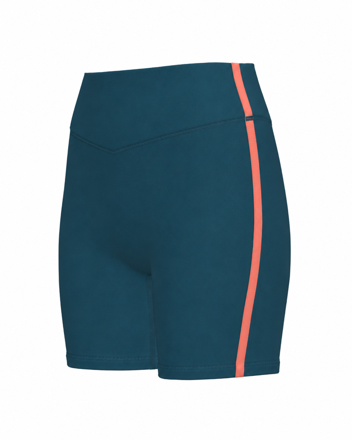 Single Stripe Bridge Short - Deep Teal & Guava