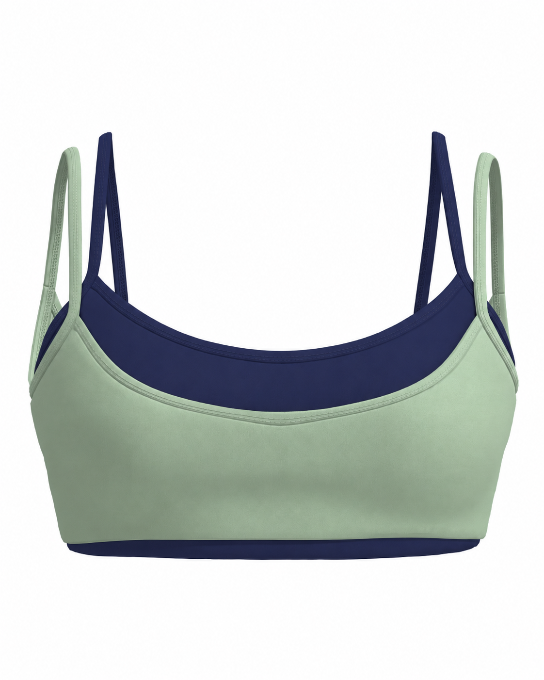 Double Layer Scoop Bra - Mint & Cypress