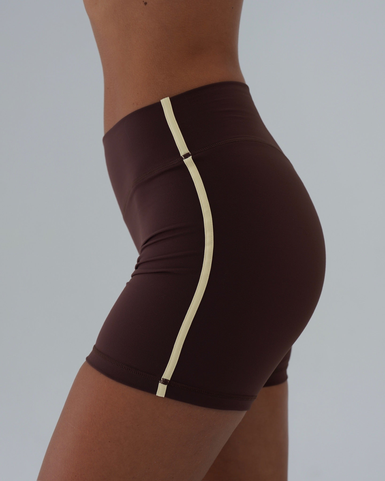 Single Stripe Bridge Short - Mocha Brown & Daylight