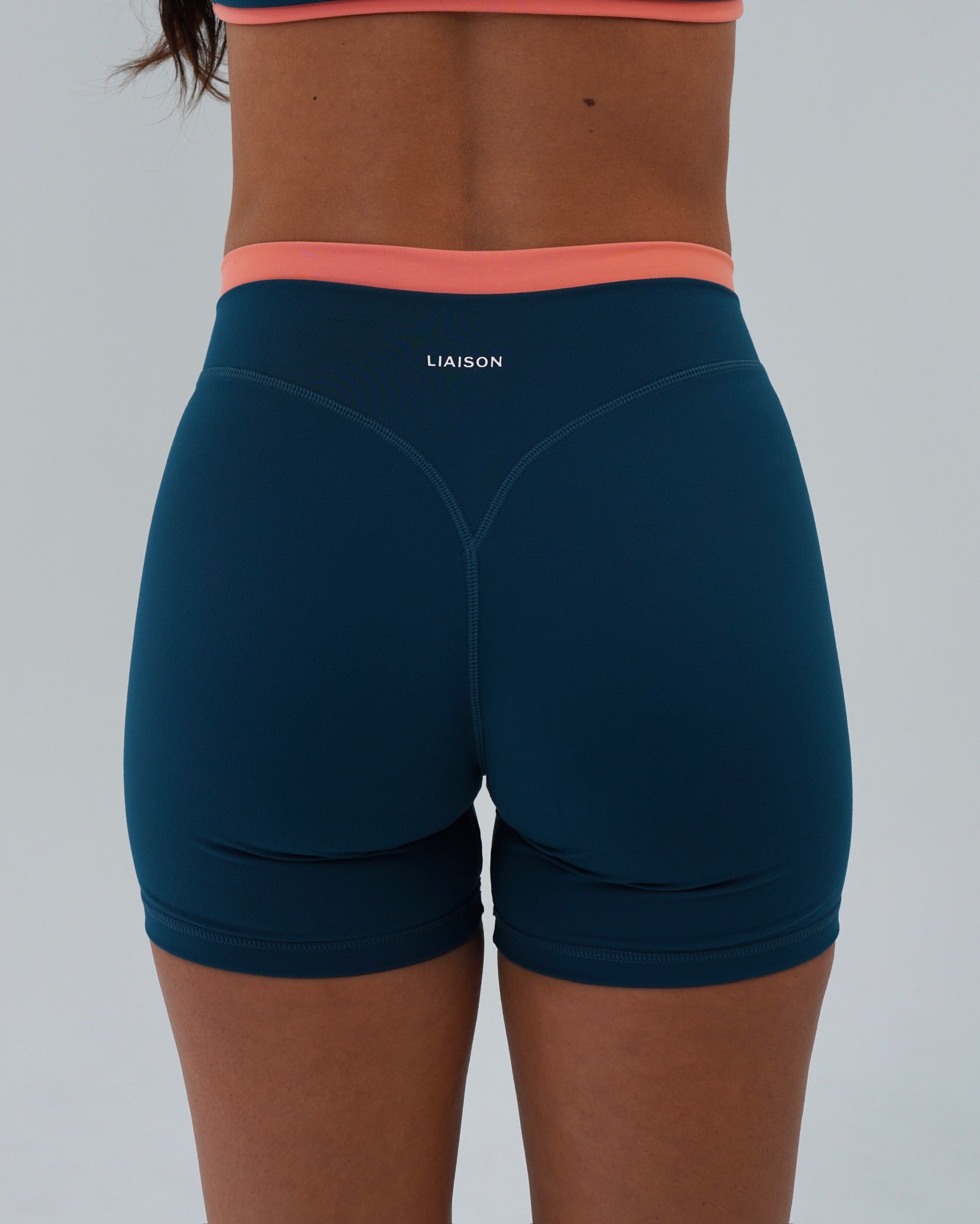 Layered Sculpt Short V2 - Deep Teal & Guava