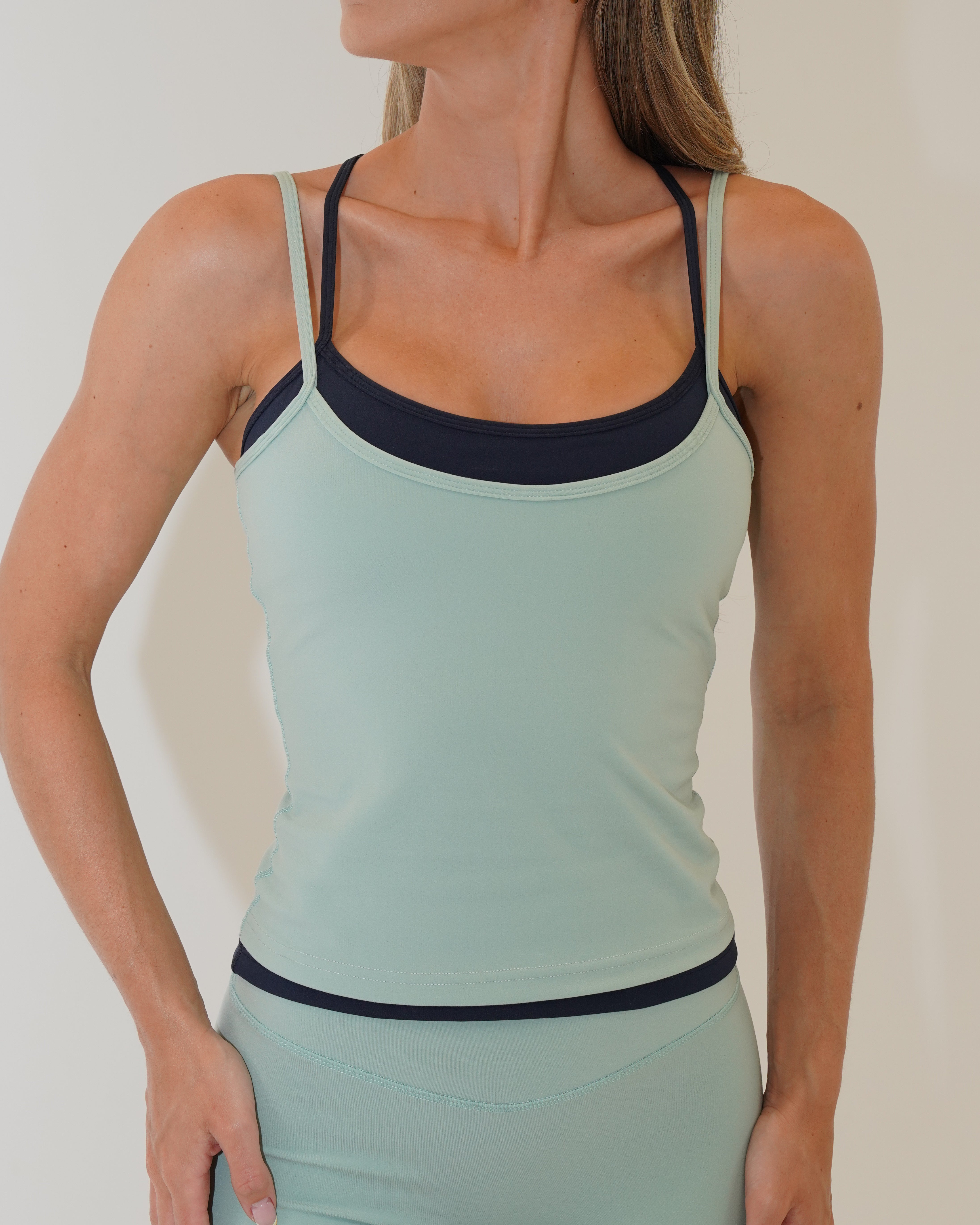 Double Layer Sporty Tank - Sage & Cypress