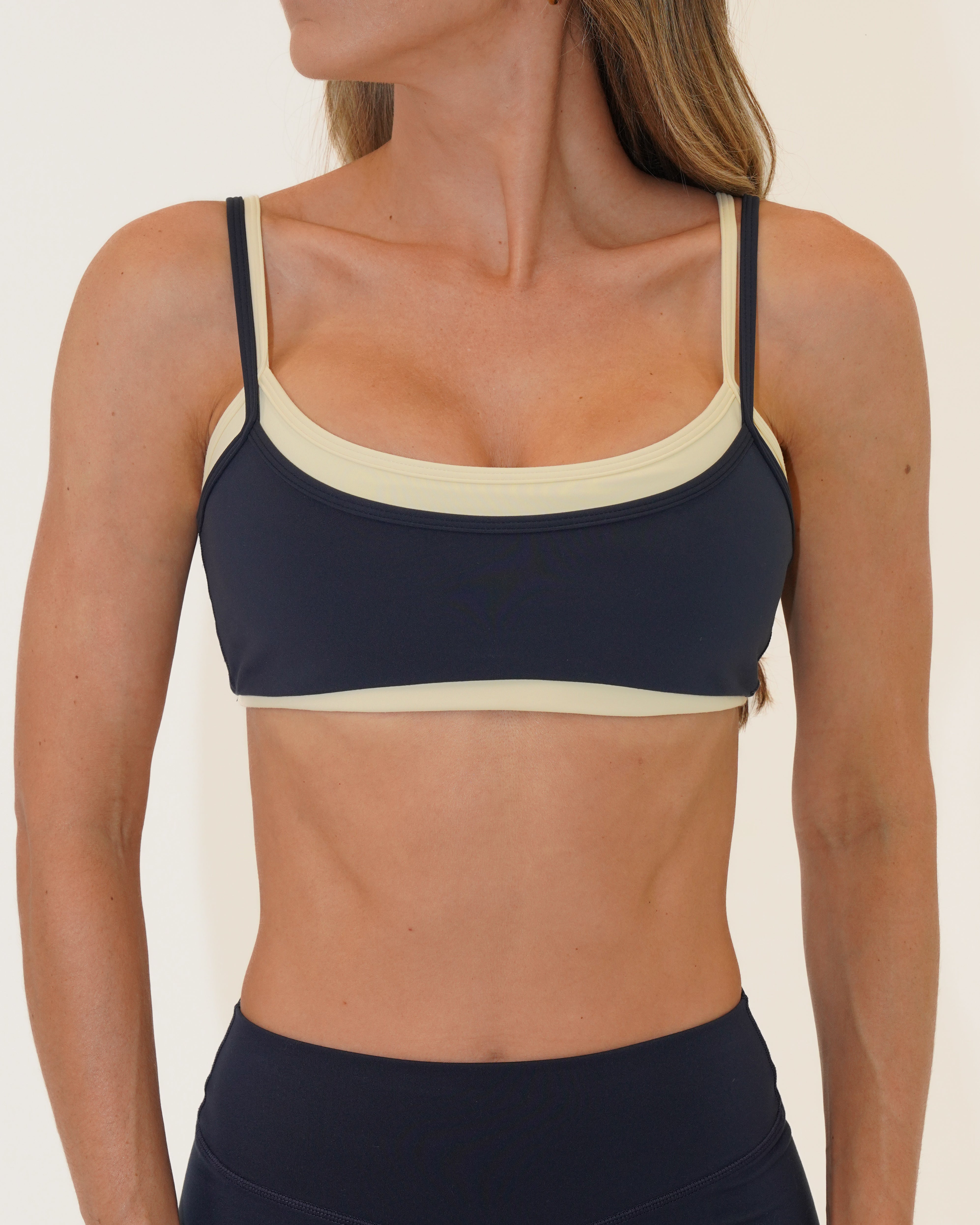 Double Layer Scoop Bra - Cypress & Daylight