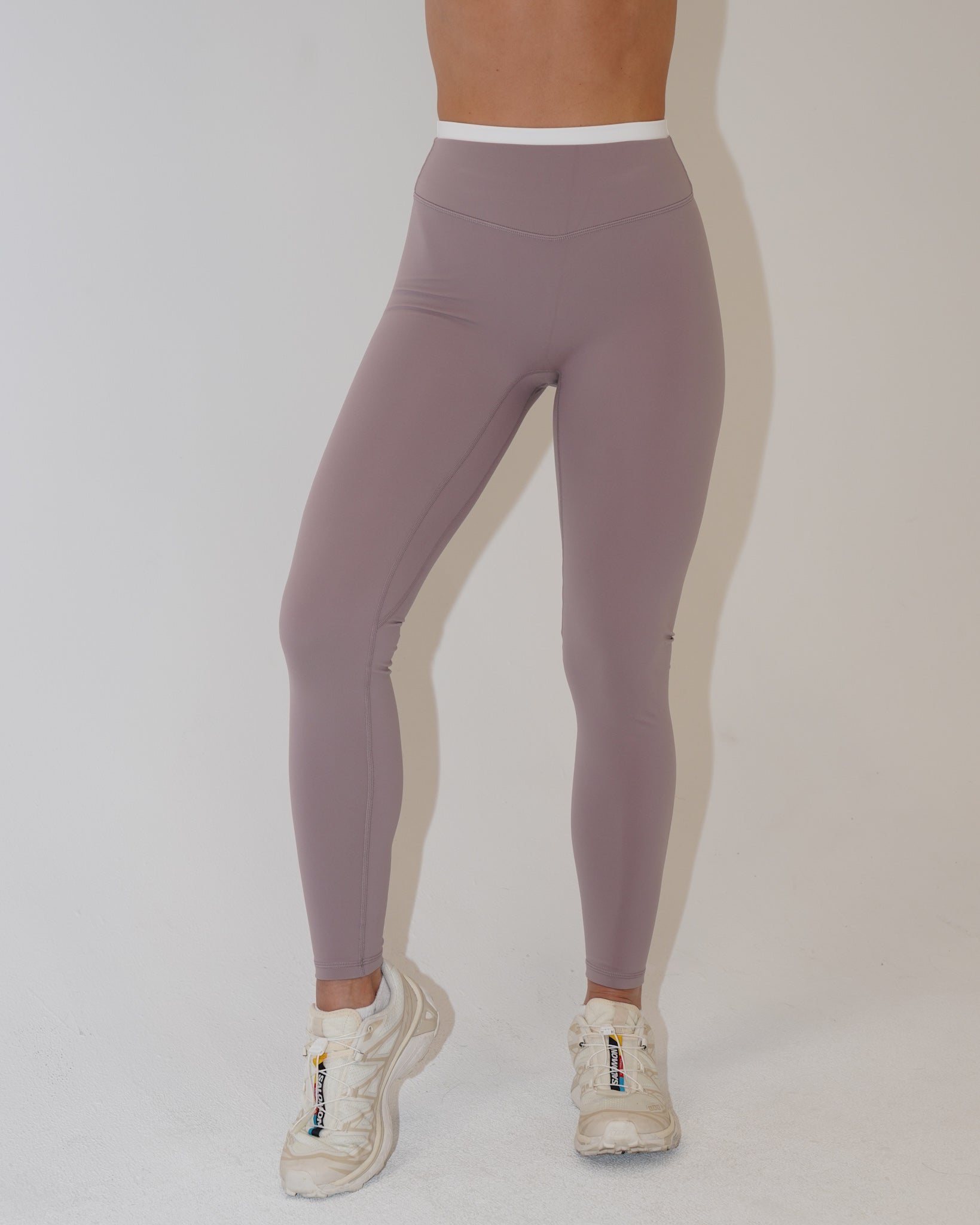 Layered Sculpt Pant - Mauve & White