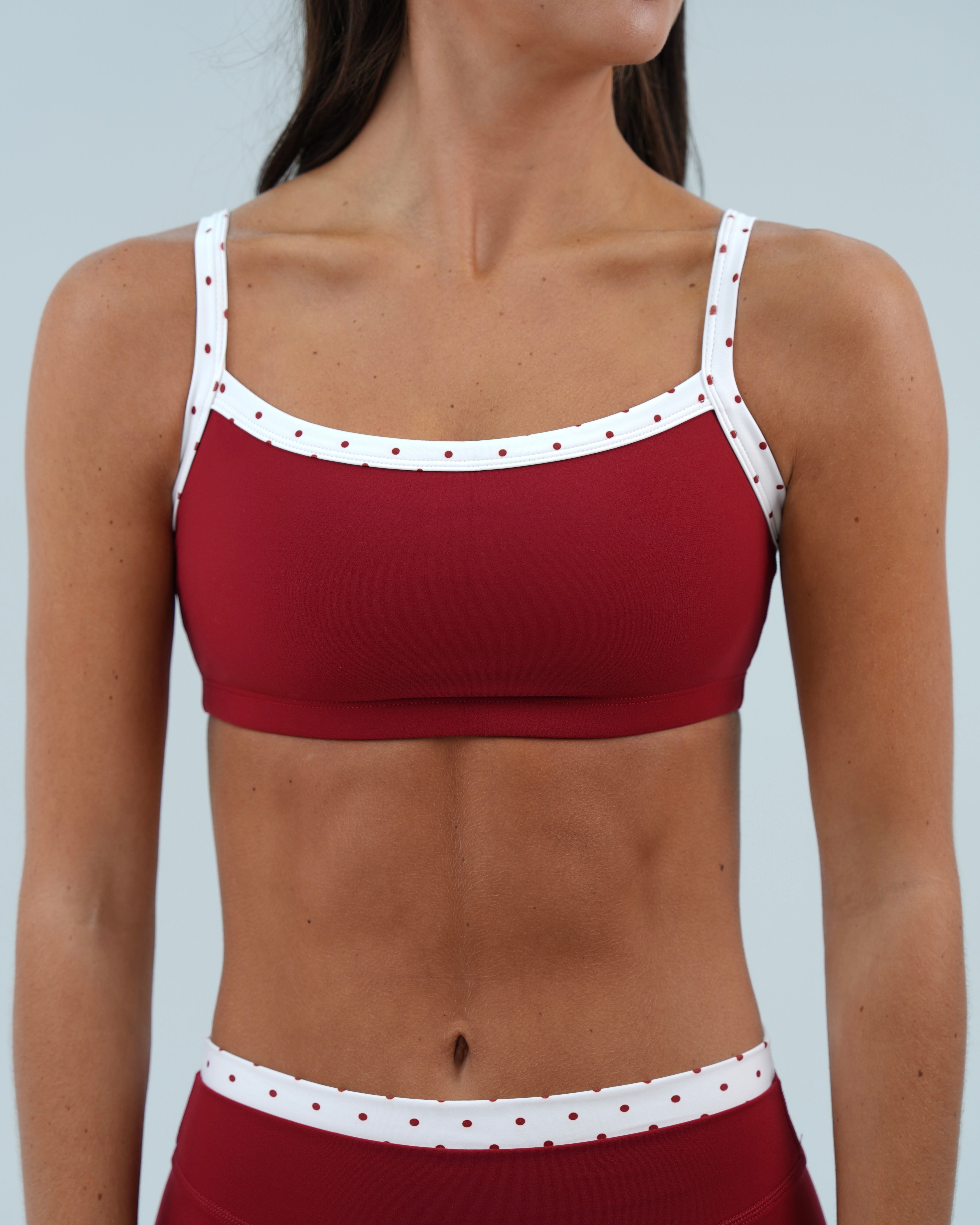 Basic Contrast Bra - Kiss & White Polka Dots