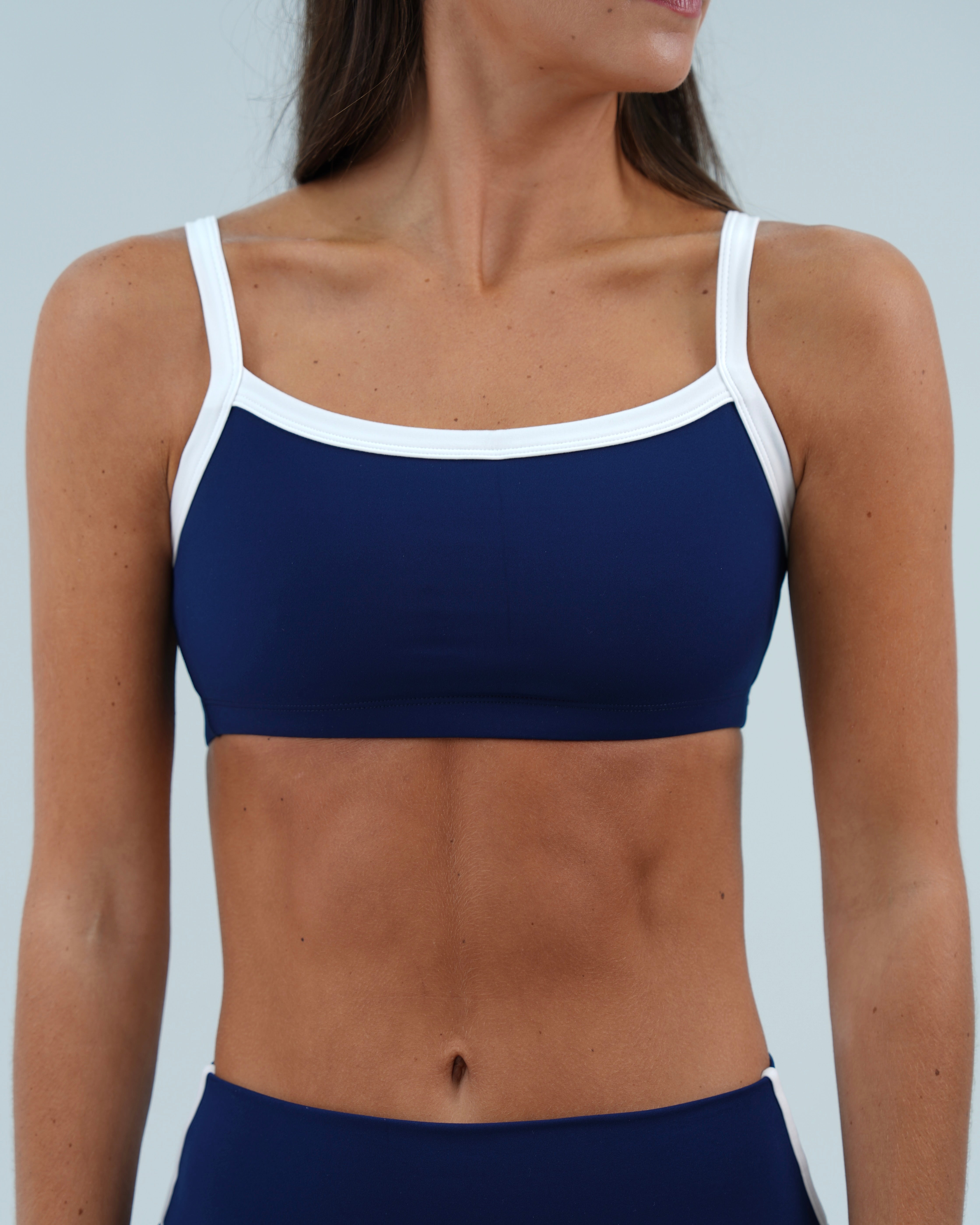 Basic Contrast Bra - Navy & White