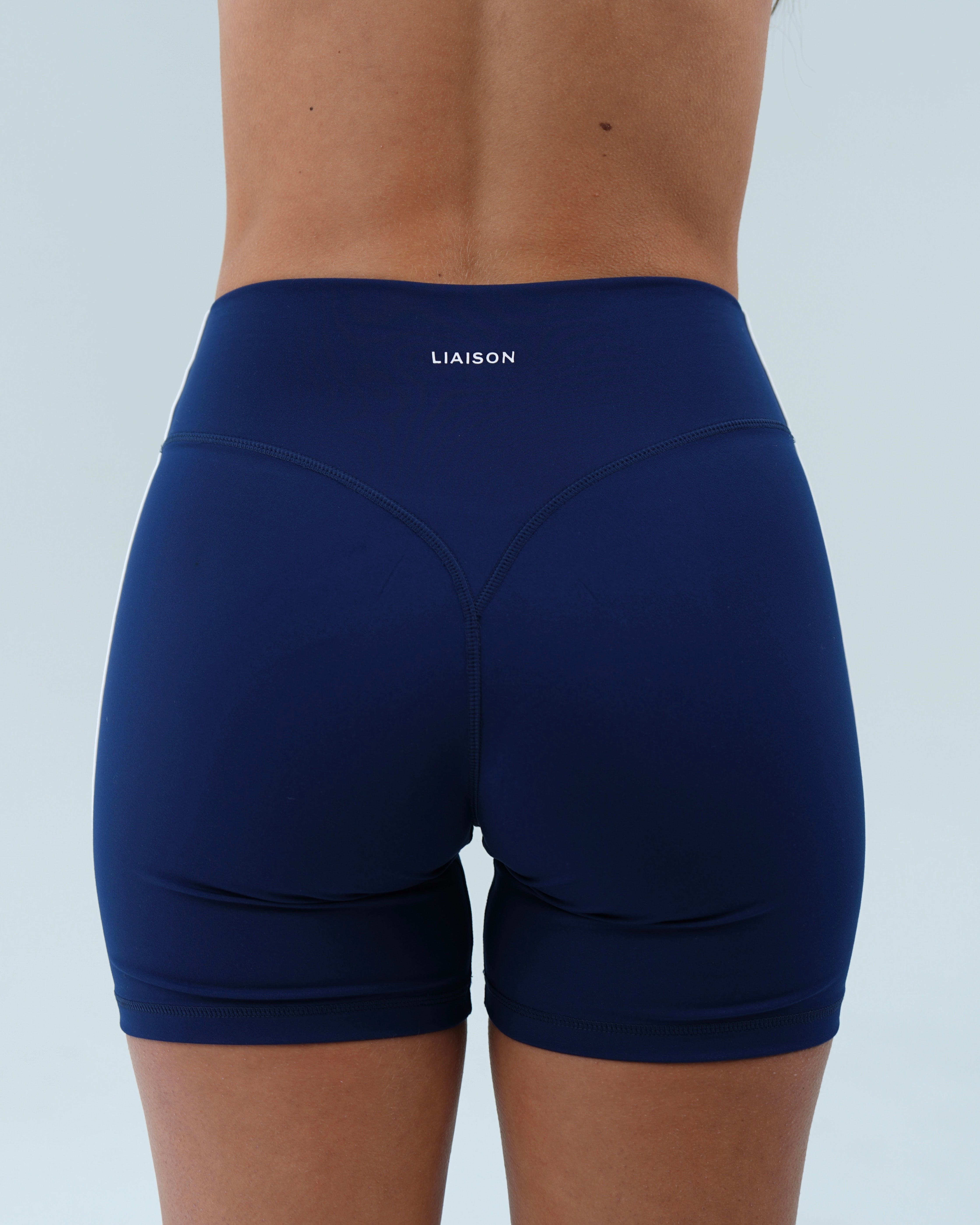 Sporty Stripe Bridge Short - Navy & White