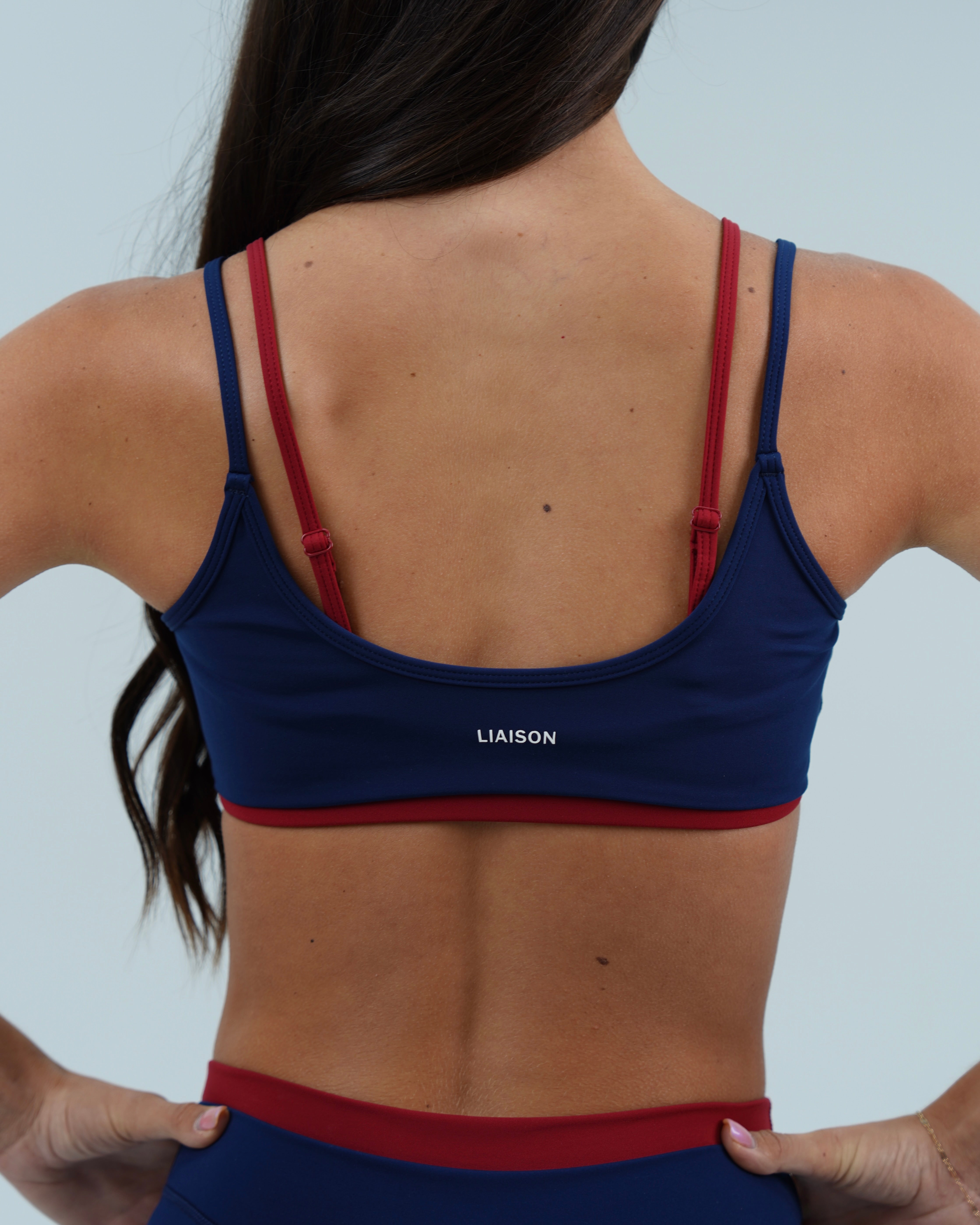 Double Layer Scoop Bra - Navy & Kiss