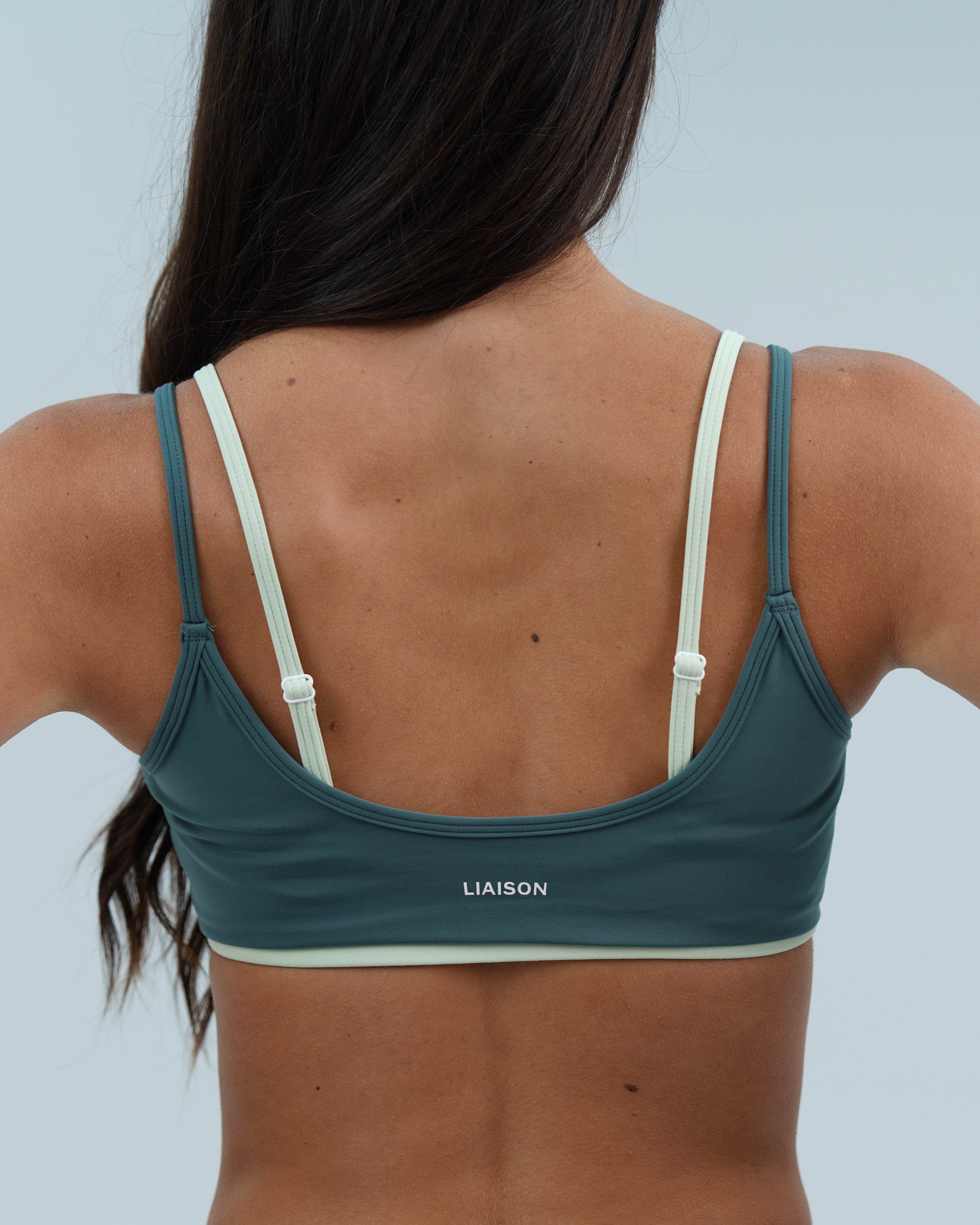 Double Layer Scoop Bra - Lagoon & Mint