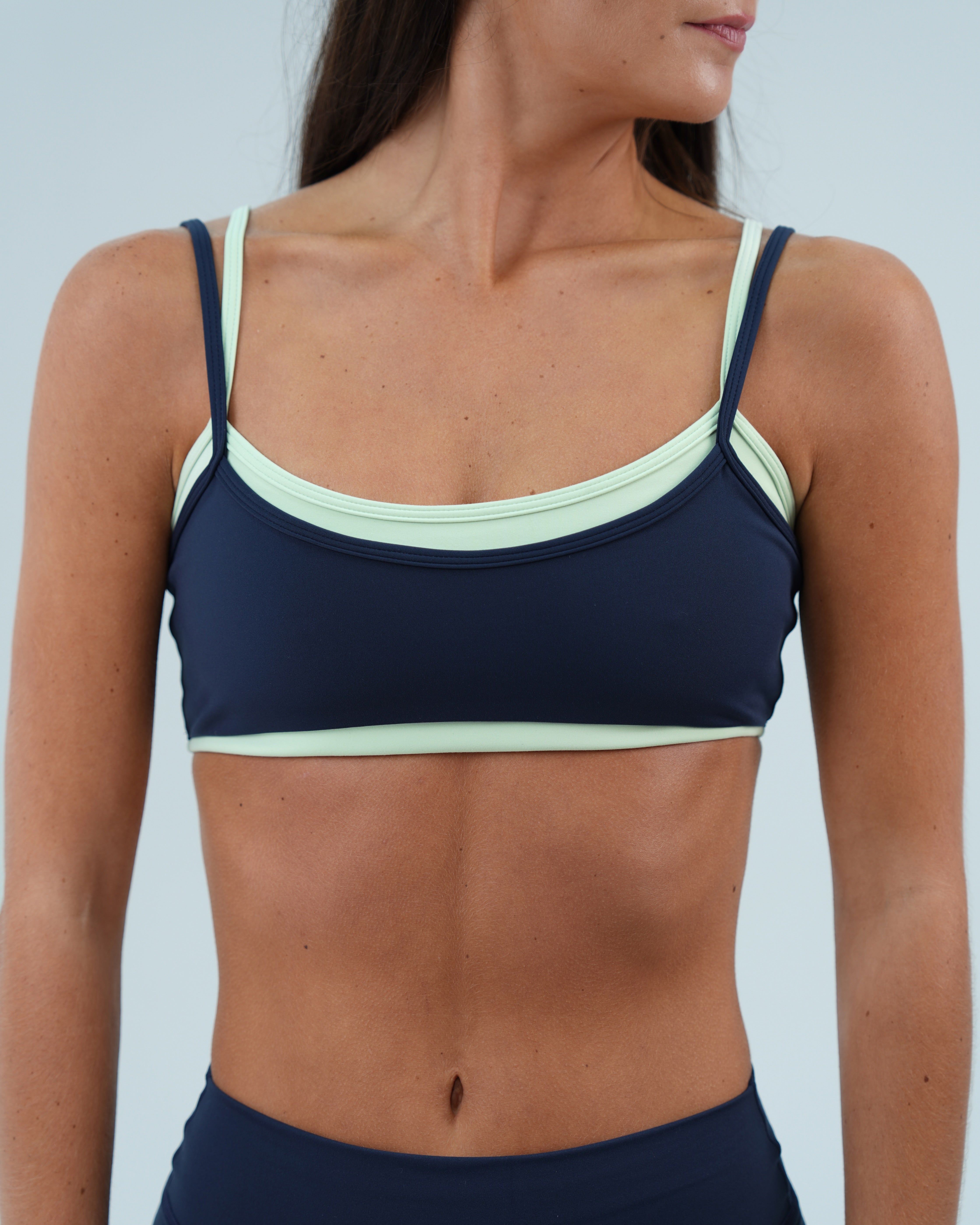 Double Layer Scoop Bra - Cypress & Mint