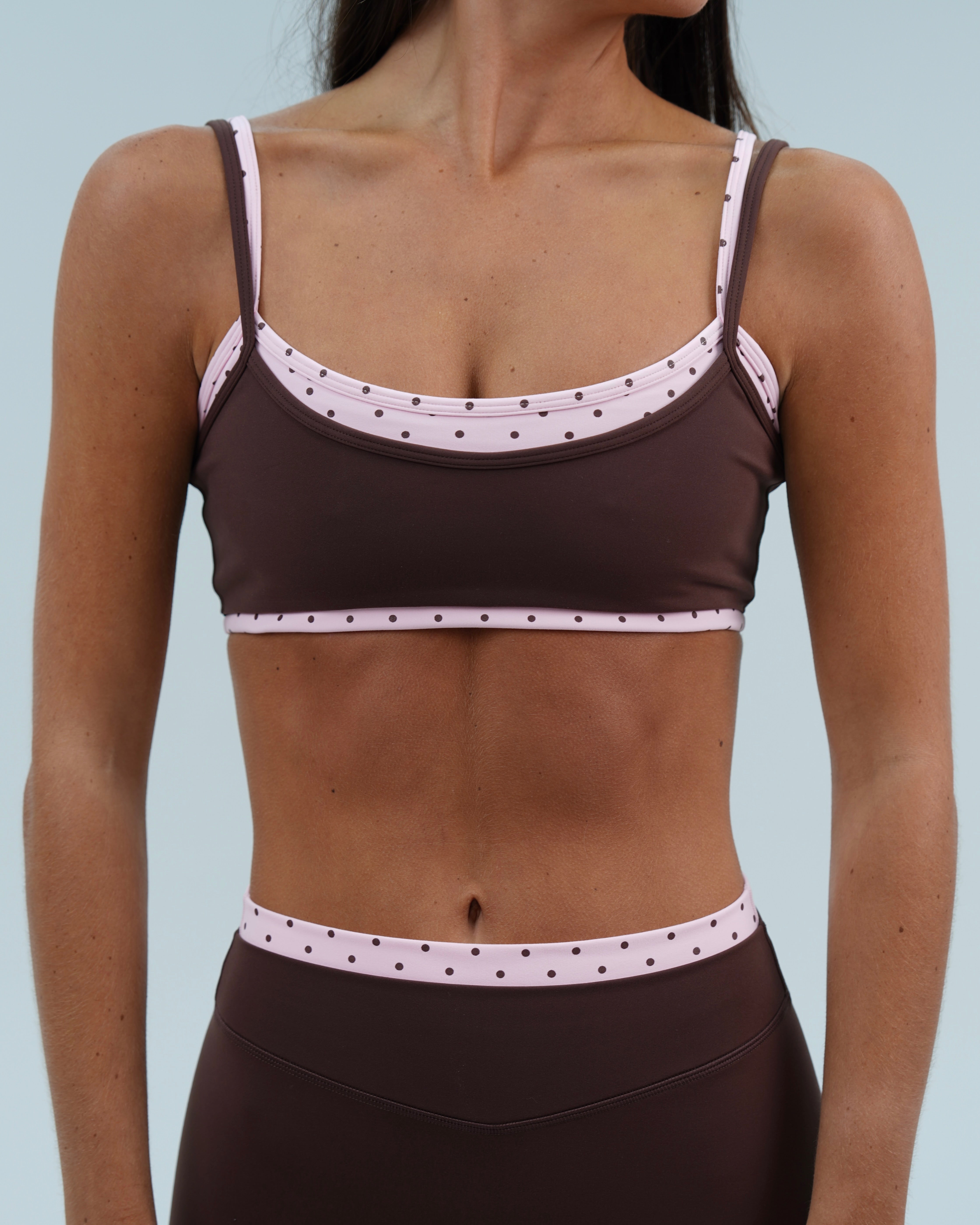 Double Layer Scoop Bra - Rosette