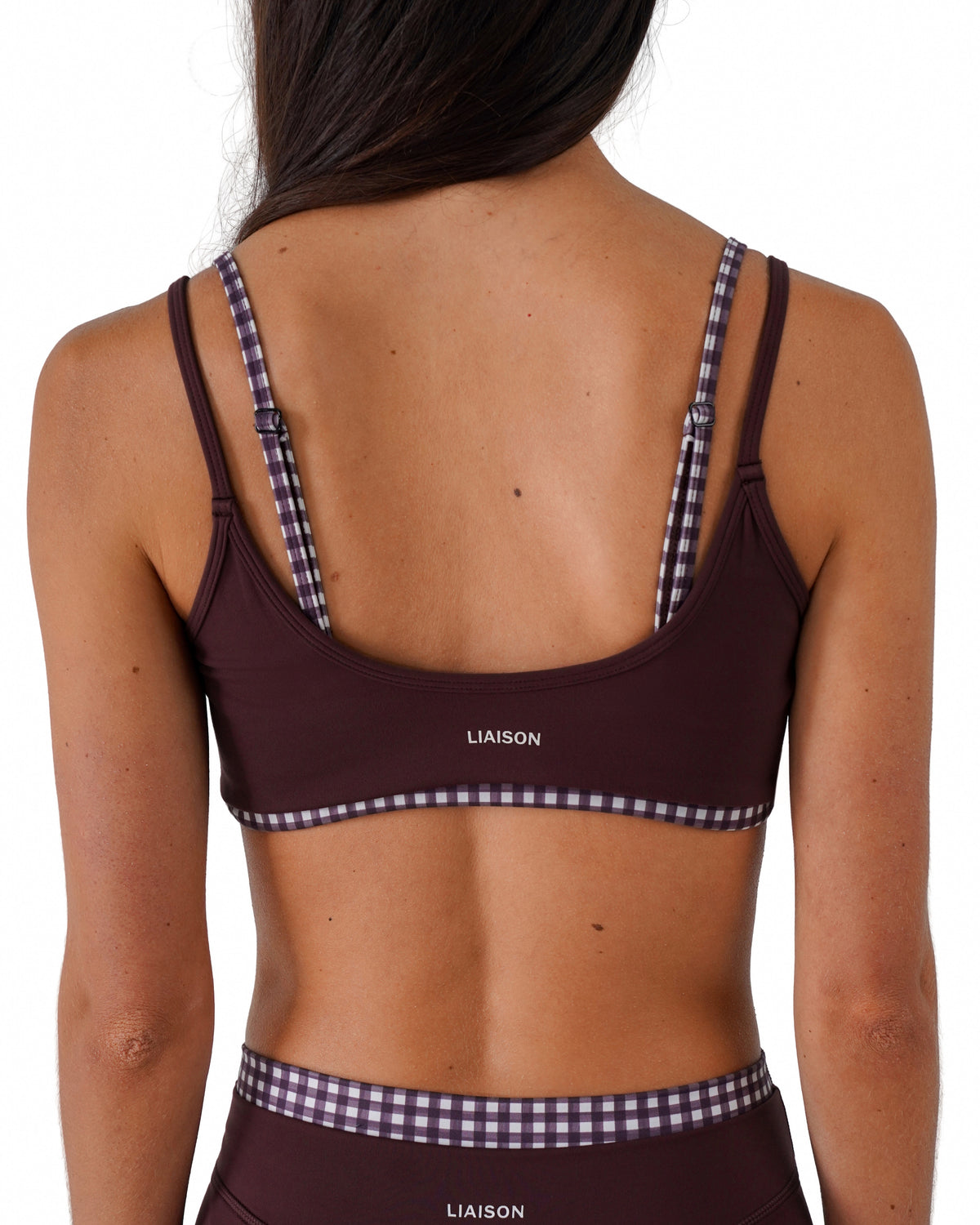 Double Layer Scoop Bra - Chocolate Cherry & Gingham